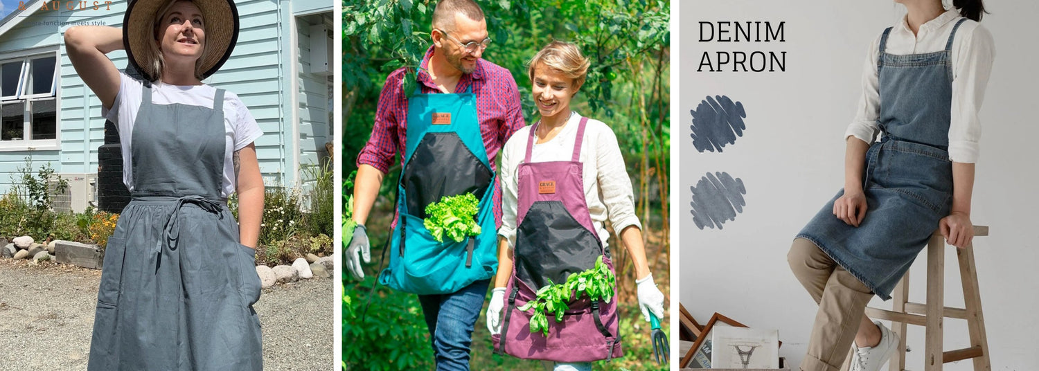Canvas Garden apron with bottom release pouch