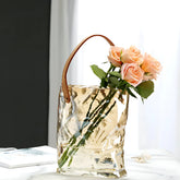 Tote bag style vase