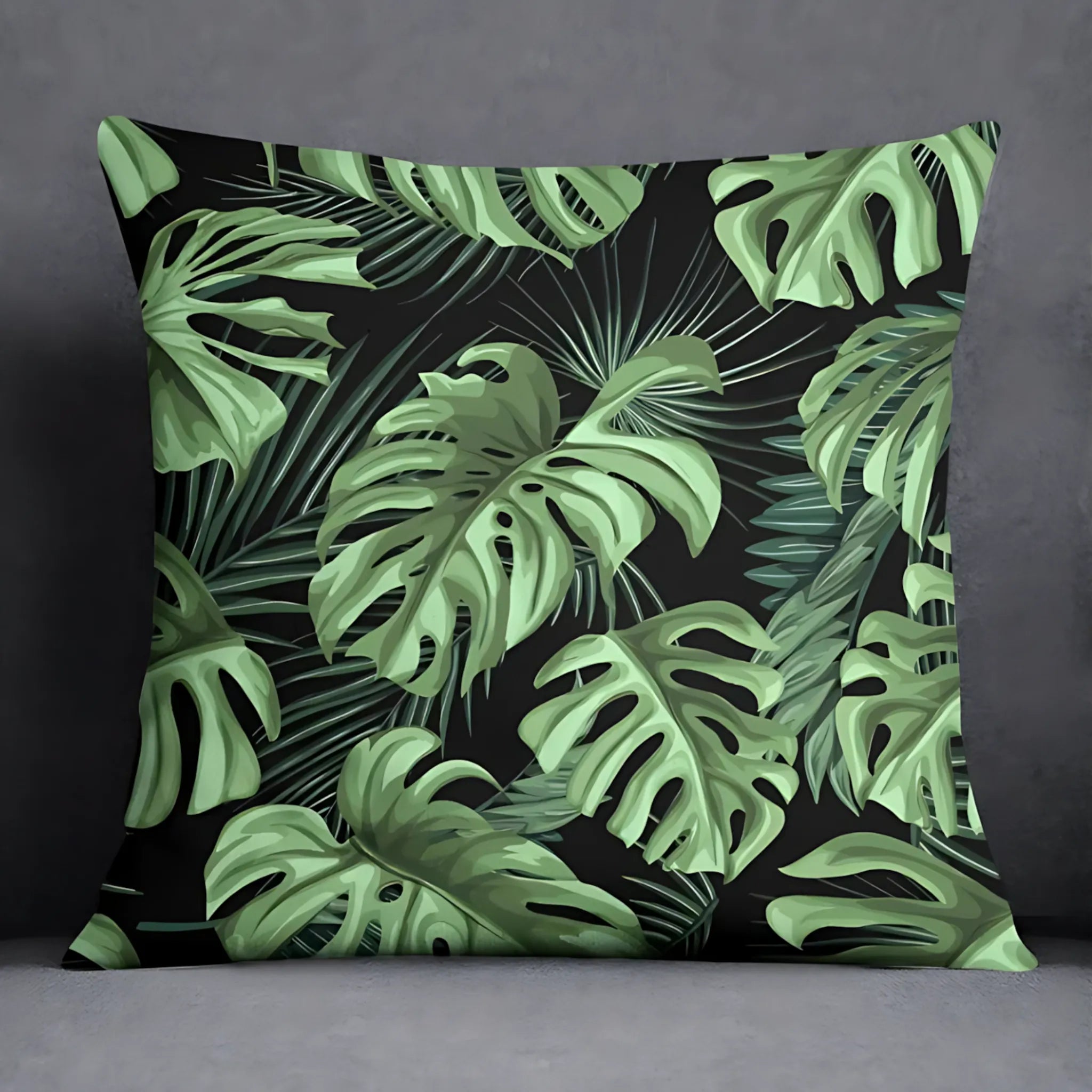 Green botanical cushion