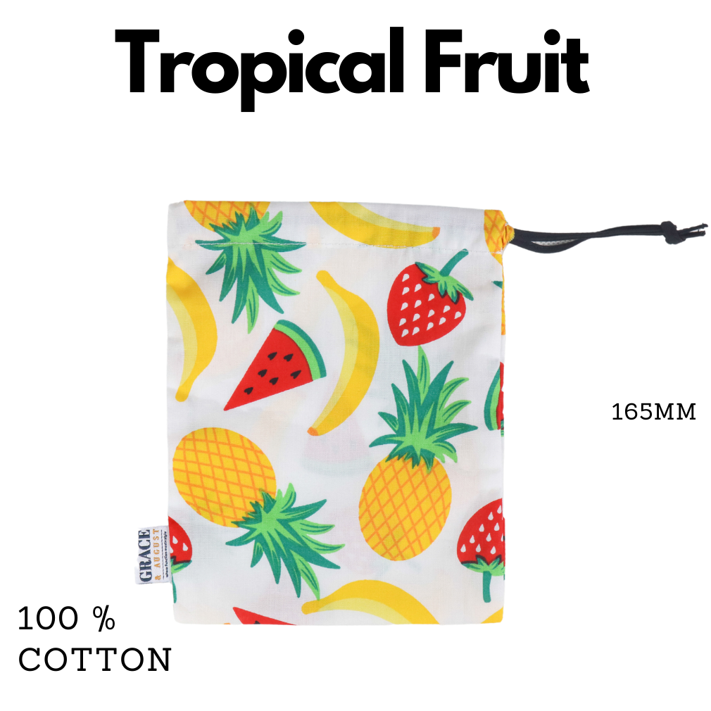 Drawstring Storage Bag - Tropical Fruit