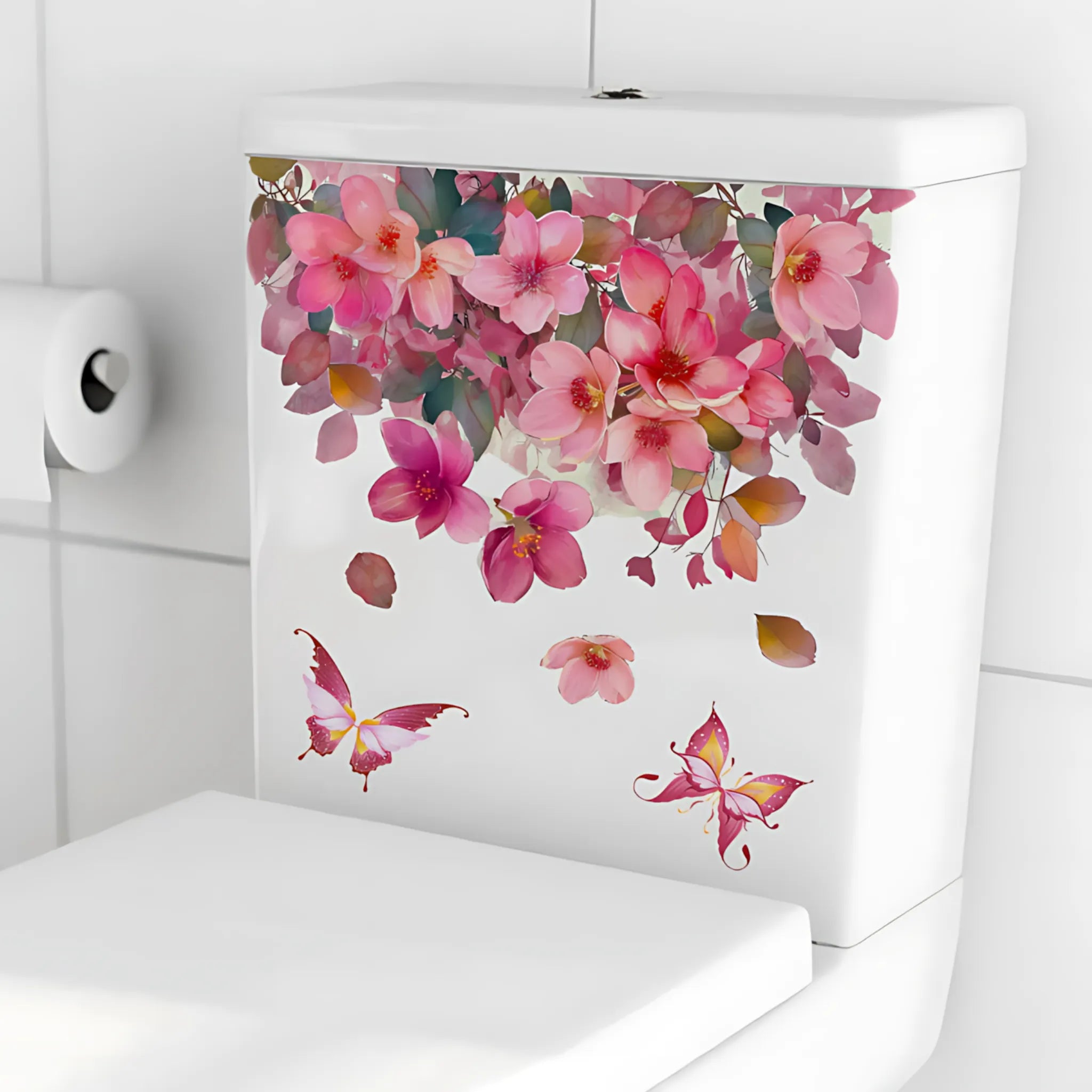 Adhesive bathroom mural