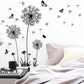 Dandelion Wall Decals | Black Flowers Wall Stickers
