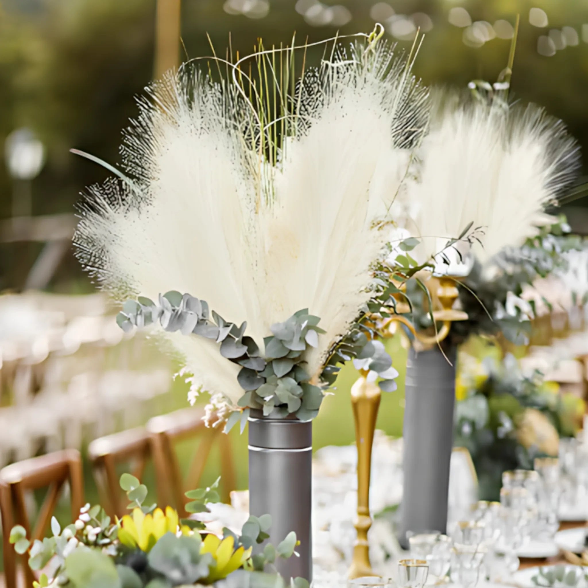 Faux pampas stems for vases