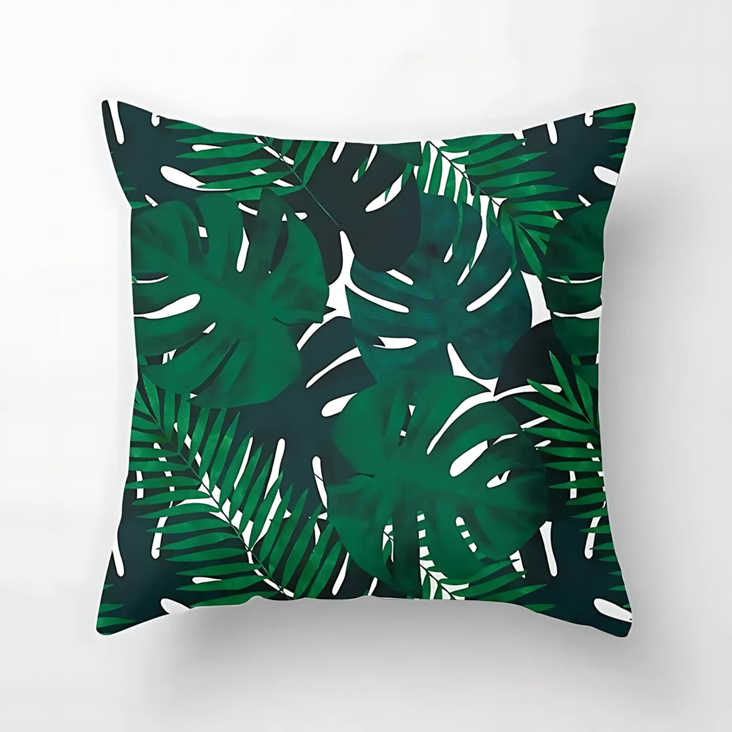 monstera print throw cushion