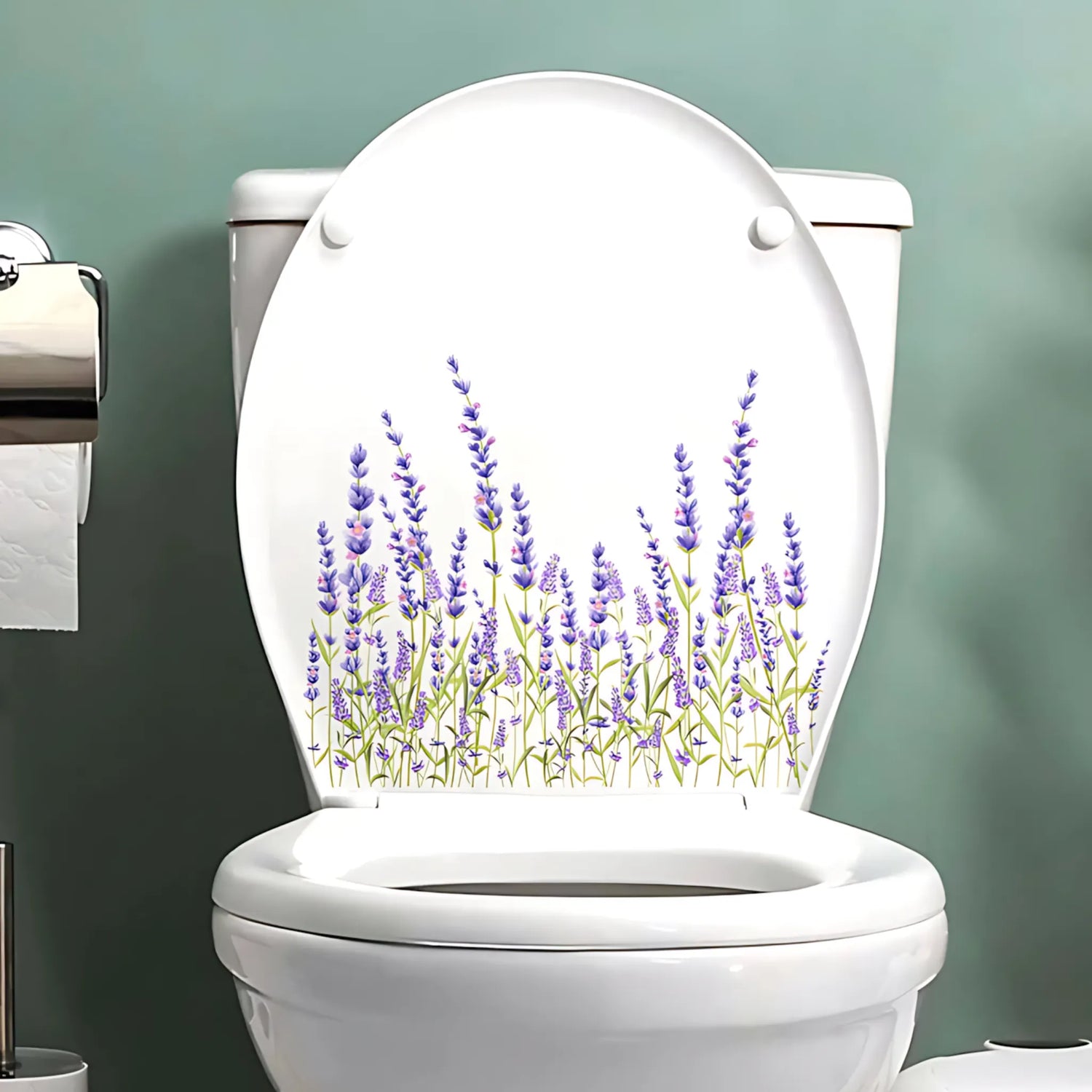 Green leaf toilet decal