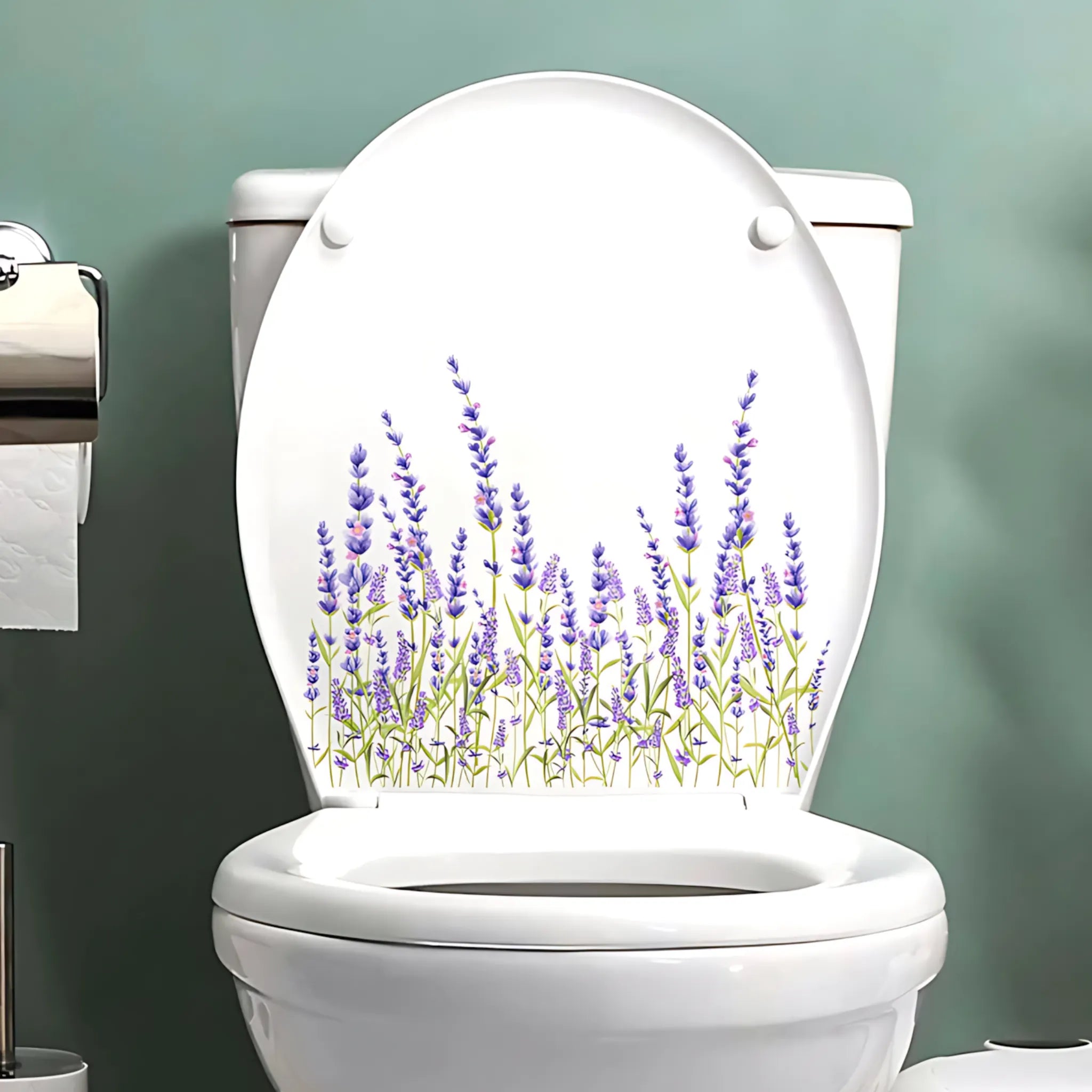 Green leaf toilet decal