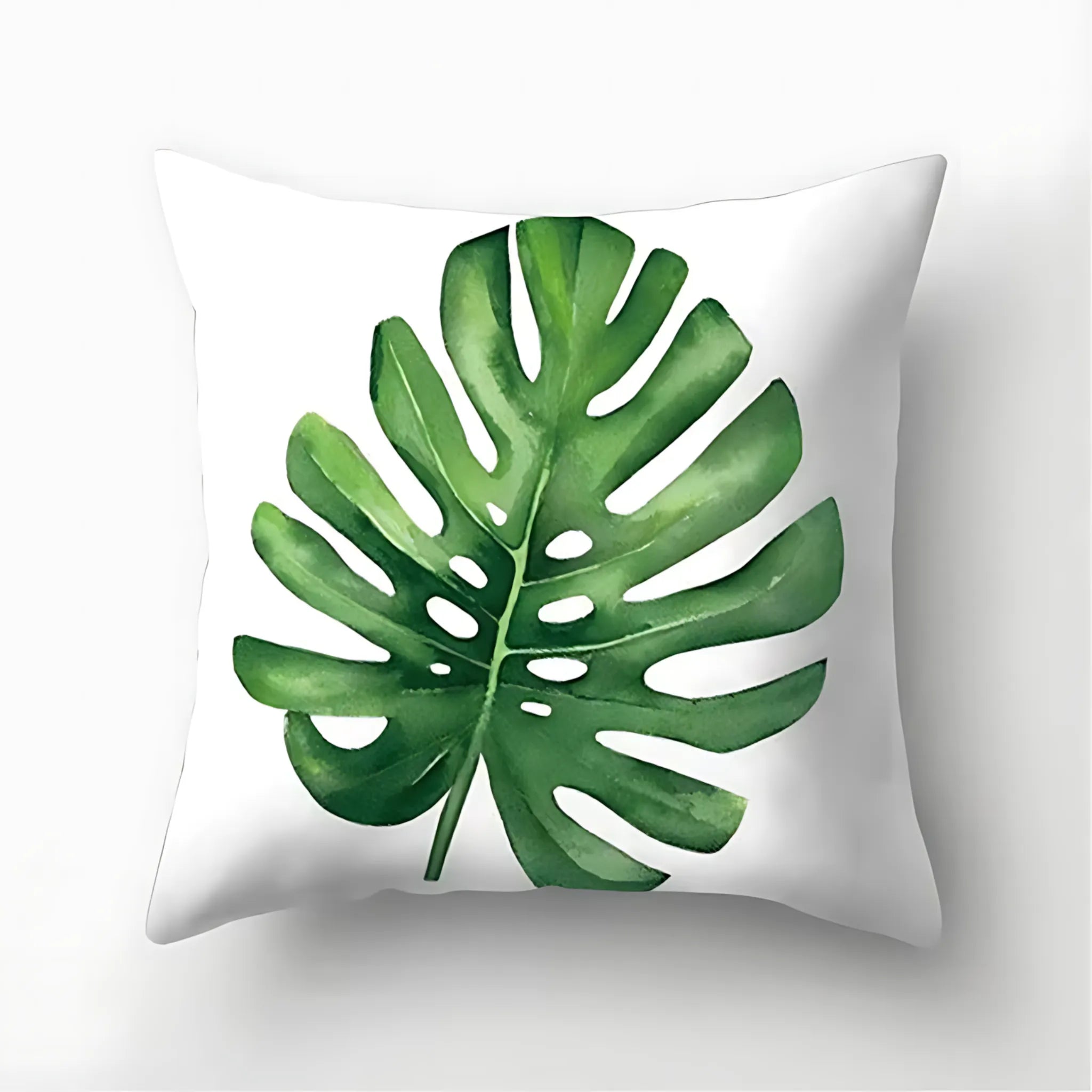 tropical leaf print sofa cushion