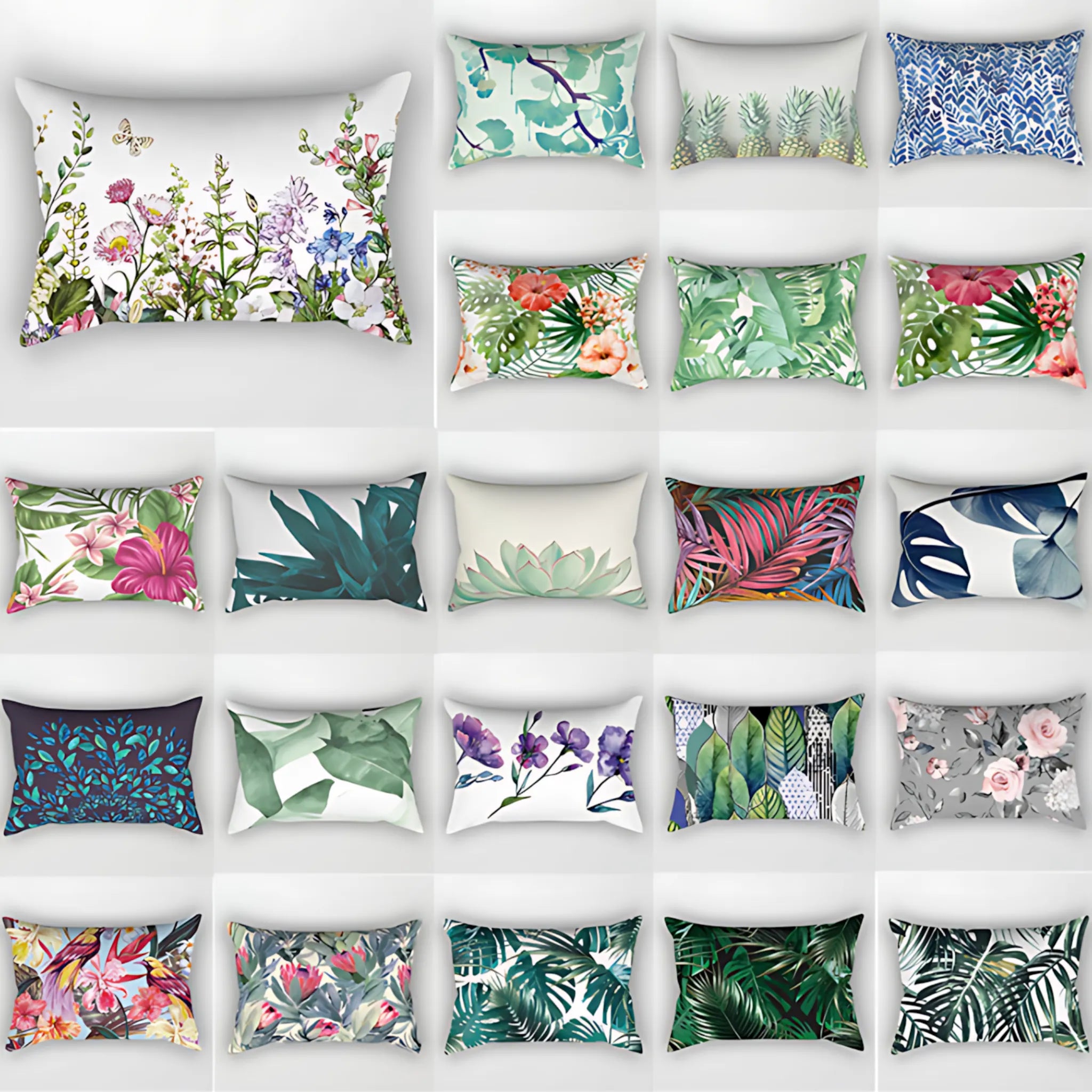 tropical flower pillow case