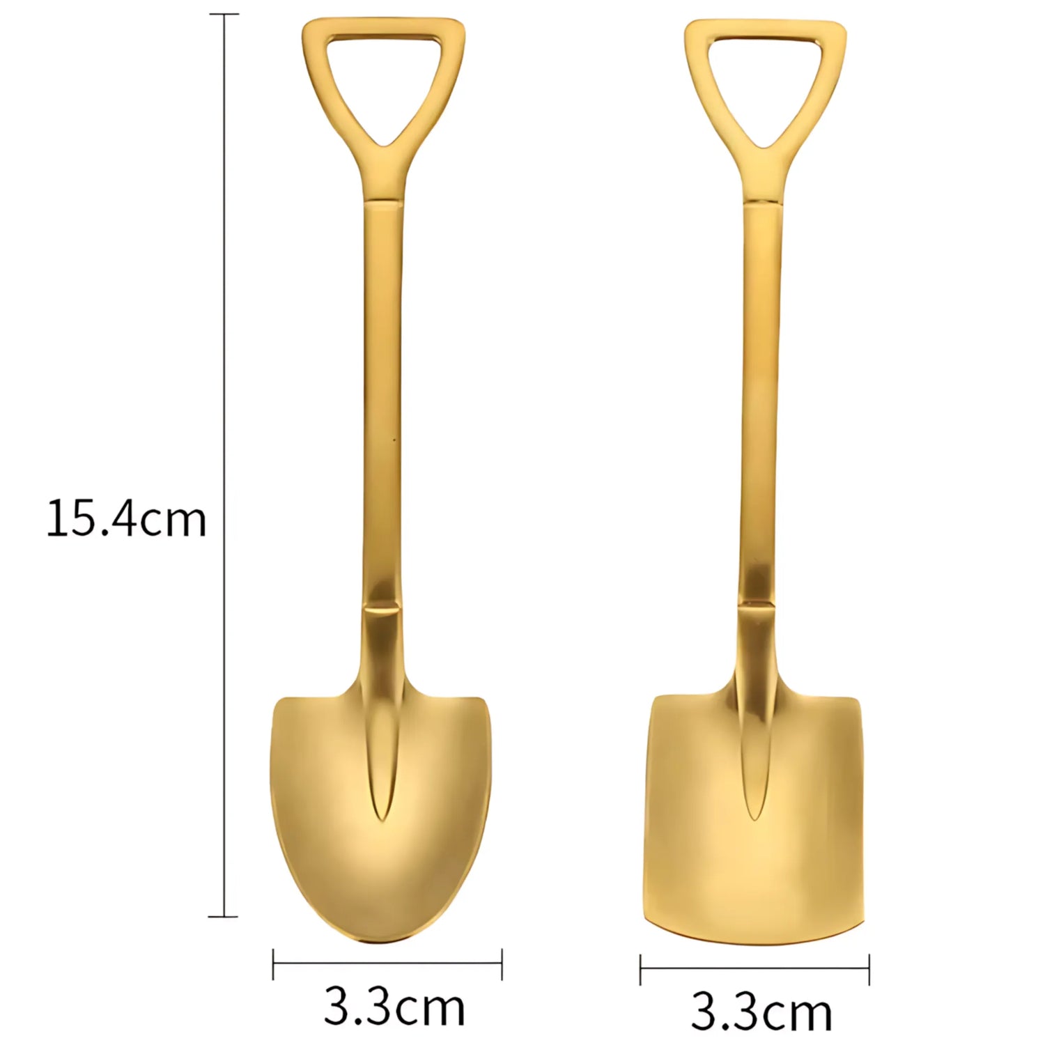 Shovel Coffee Spoon Set - 2 pcs Stainless Steel Ice Cream & Dessert Spoons