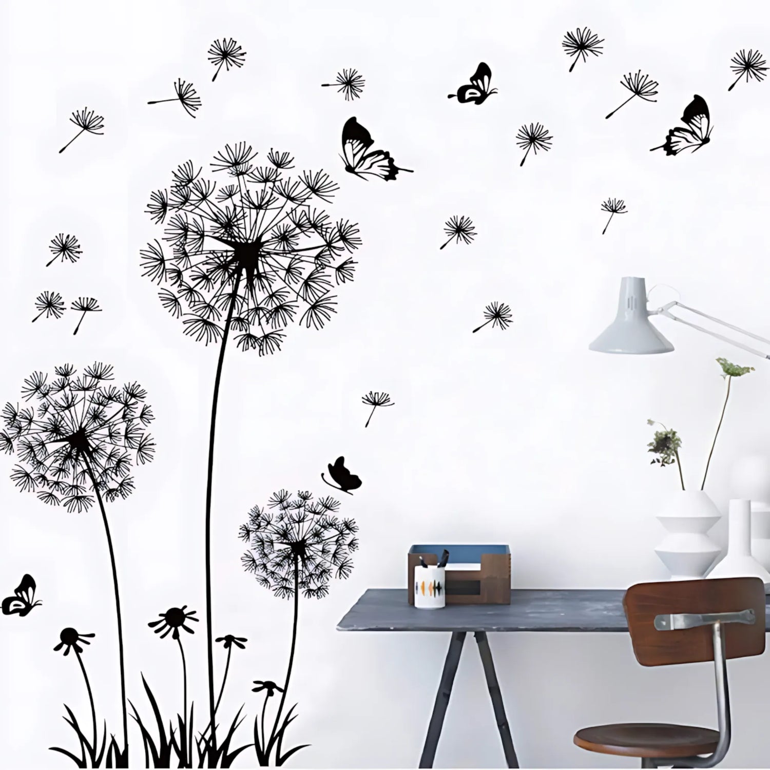Black Dandelion Wall Decals - Elegant Home Decor Stickers