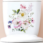 Floral toilet seat decal