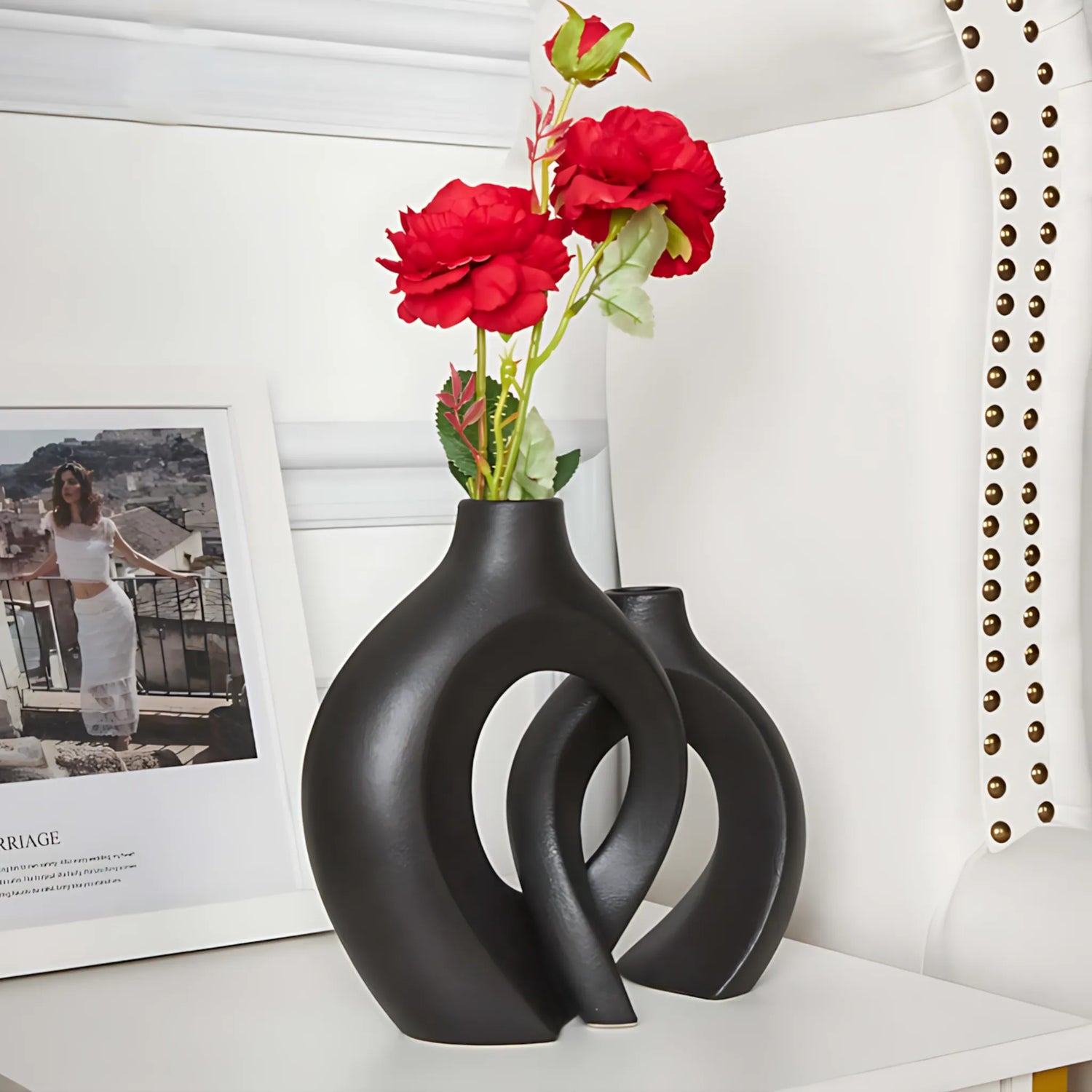 Boho ceramic vase