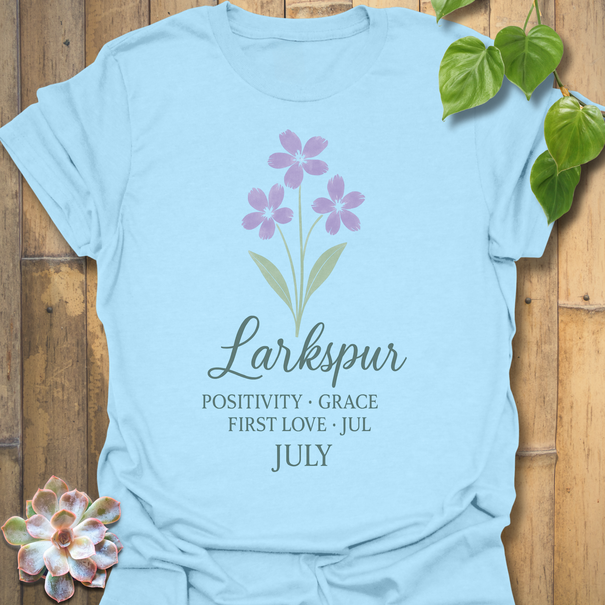 July Larkspur T-shirt