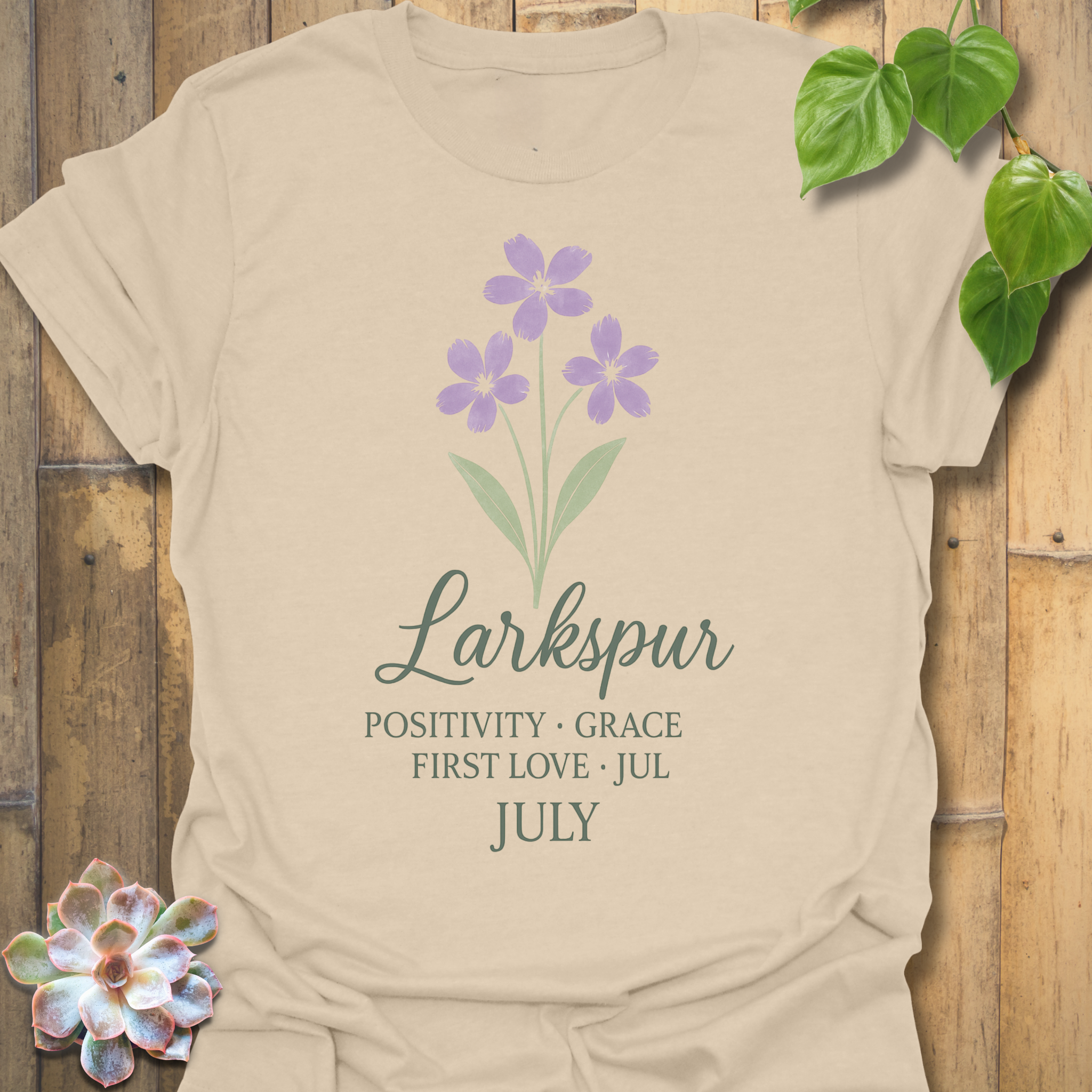 July Larkspur T-shirt
