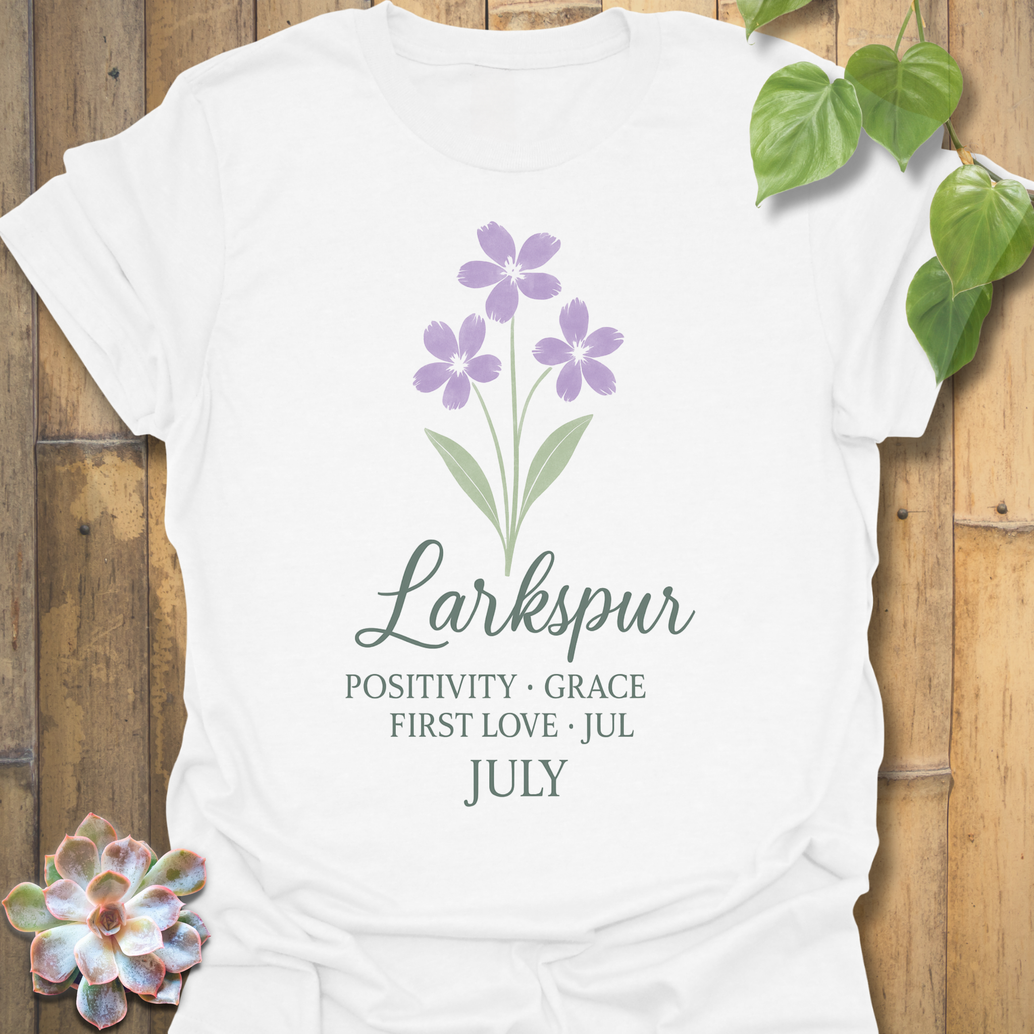 July Larkspur T-shirt