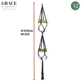black double plant macrame hanger
