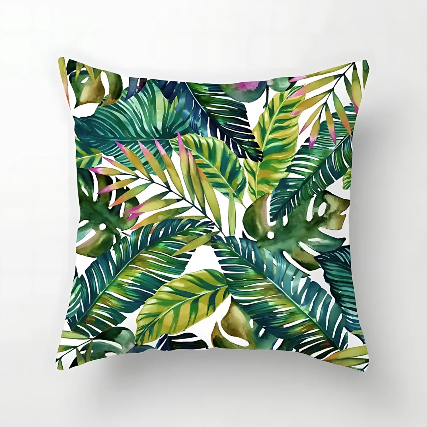 monstera leaf fabric pillowcase