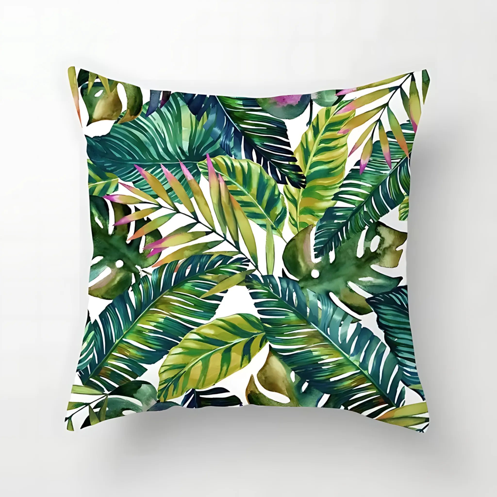 monstera leaf fabric pillowcase