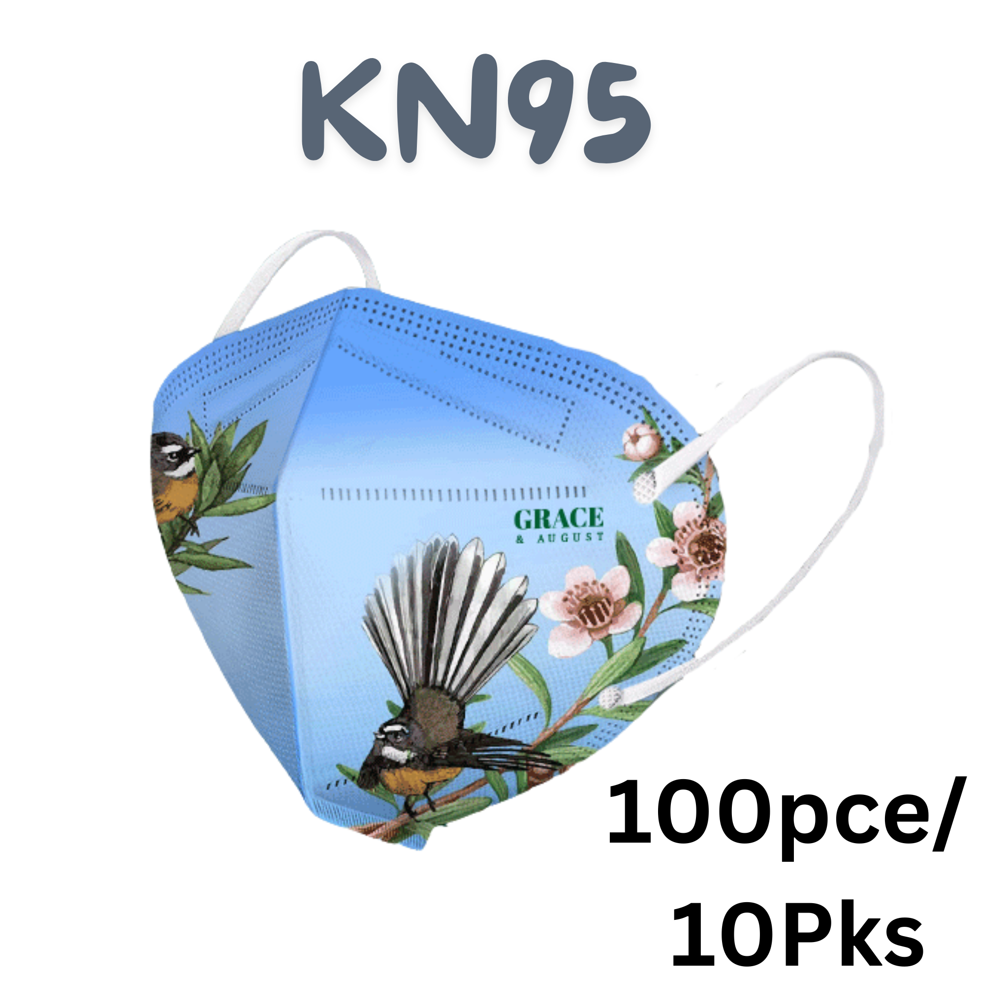 KN95 Disposable Protective Face Masks – Fantail Design (10-Pack)