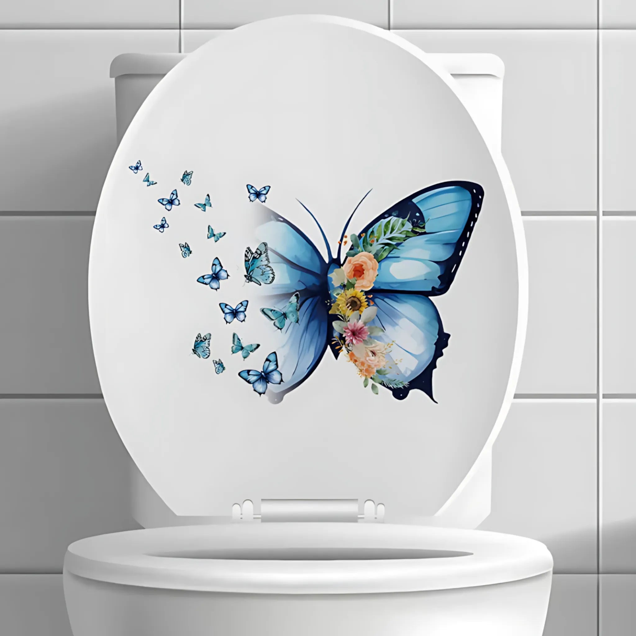 Easy peel toilet decal