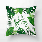exotic leaf print pillowcase