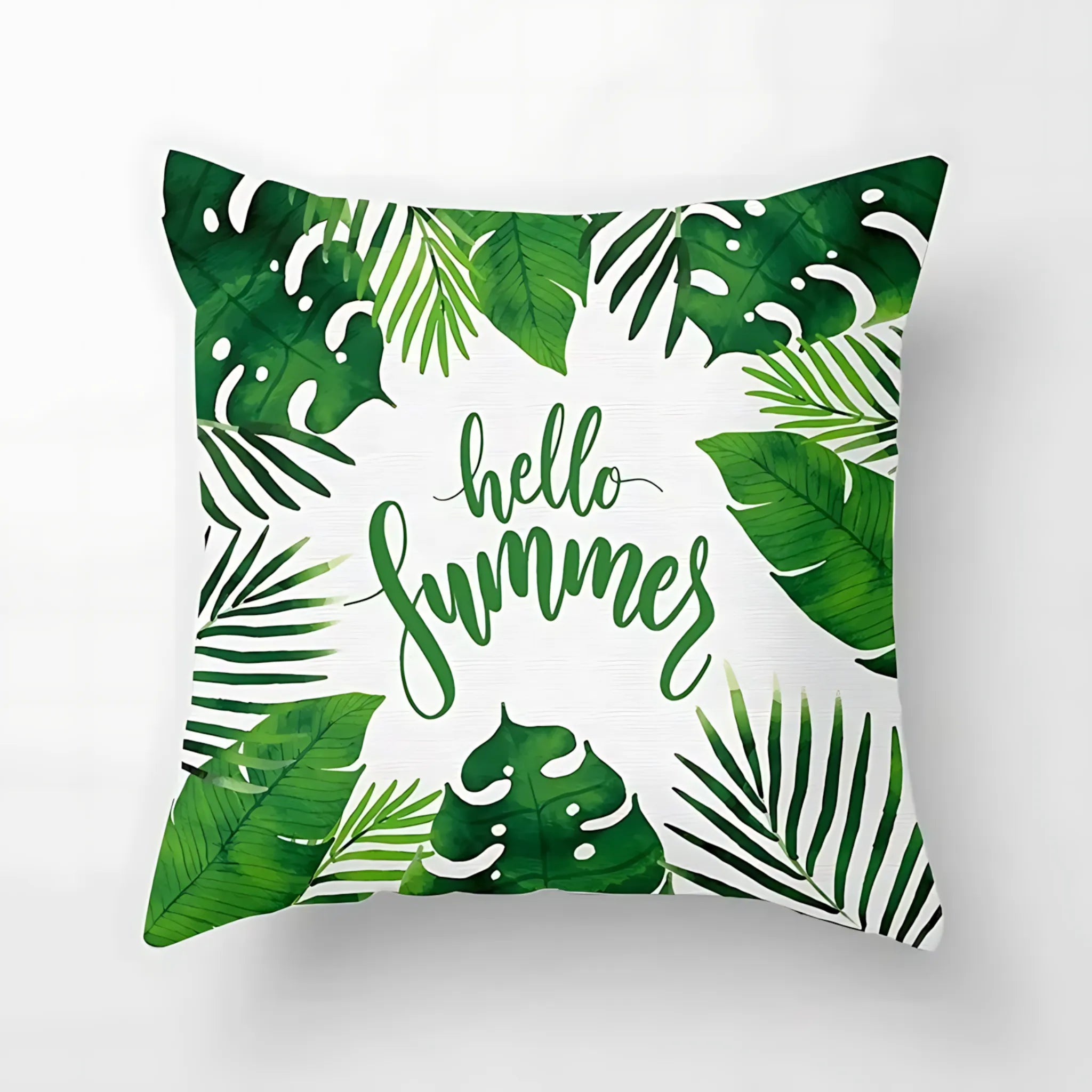 exotic leaf print pillowcase