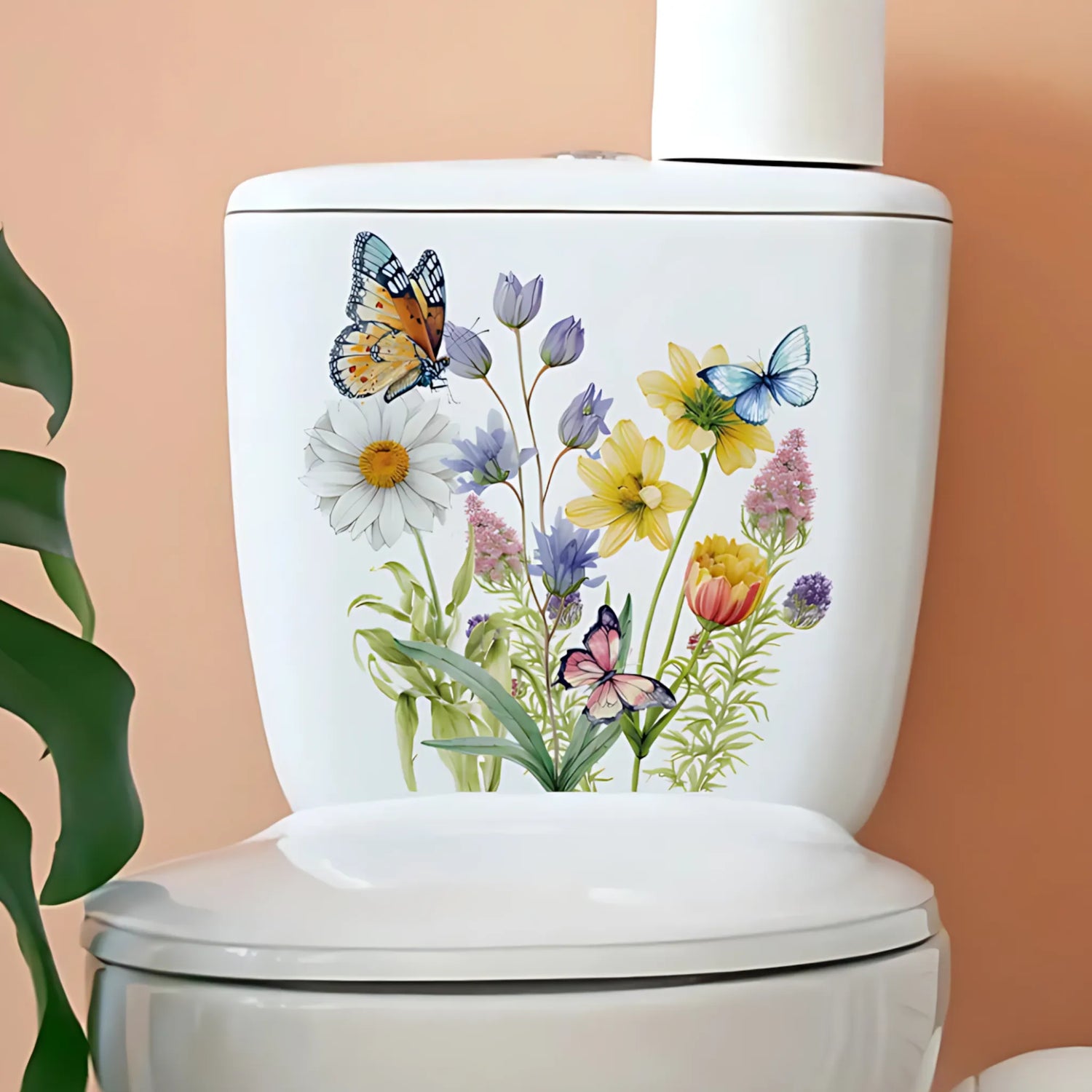 Toilet seat cover sticker