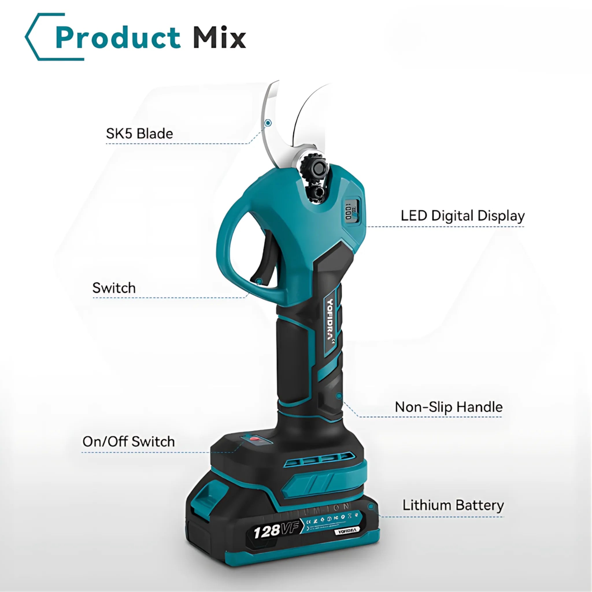 Sharp electric pruning scissors