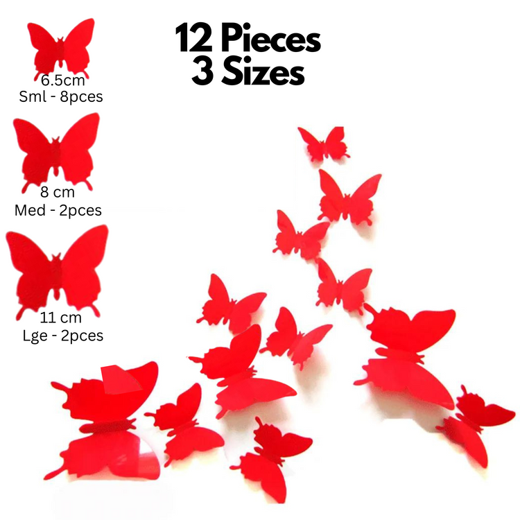 red butterfly wall decals
