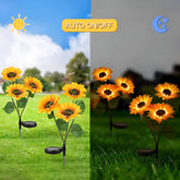 Solar-powered flower lights