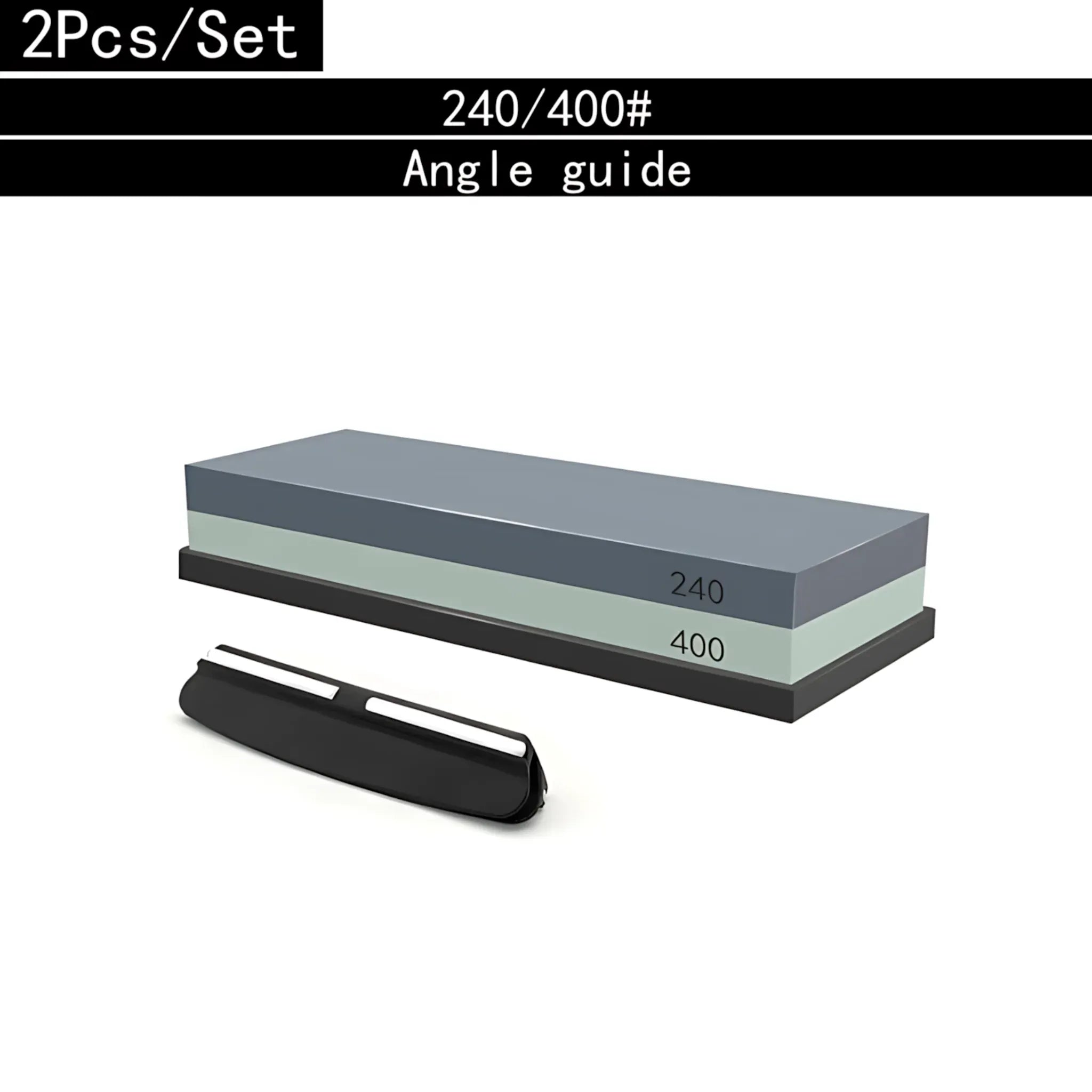 3-in-1 Knife Sharpening Stone - Dual Grit Whetstone Set 240 400 set / Whetstone Sharpening Stones