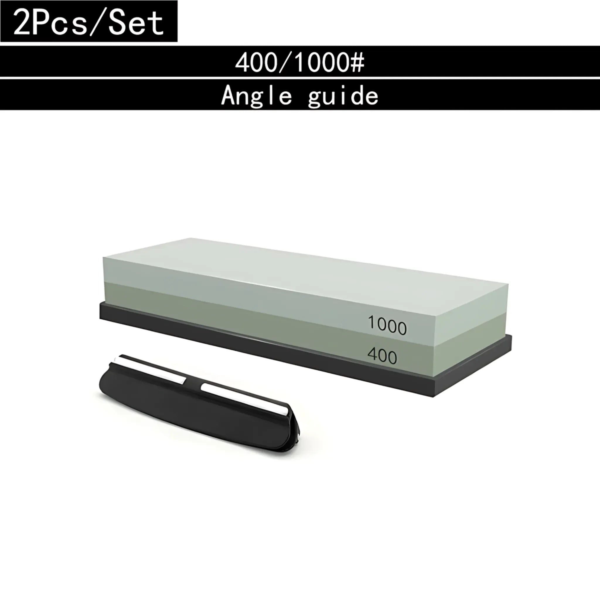 3-in-1 Knife Sharpening Stone - Dual Grit Whetstone Set 400 1000 set / Whetstone Sharpening Stones