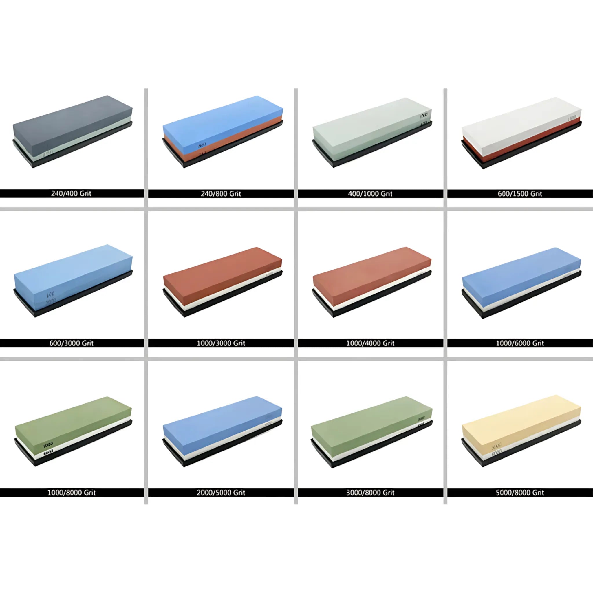 3-in-1 Knife Sharpening Stone - Dual Grit Whetstone Set Sharpening Stones