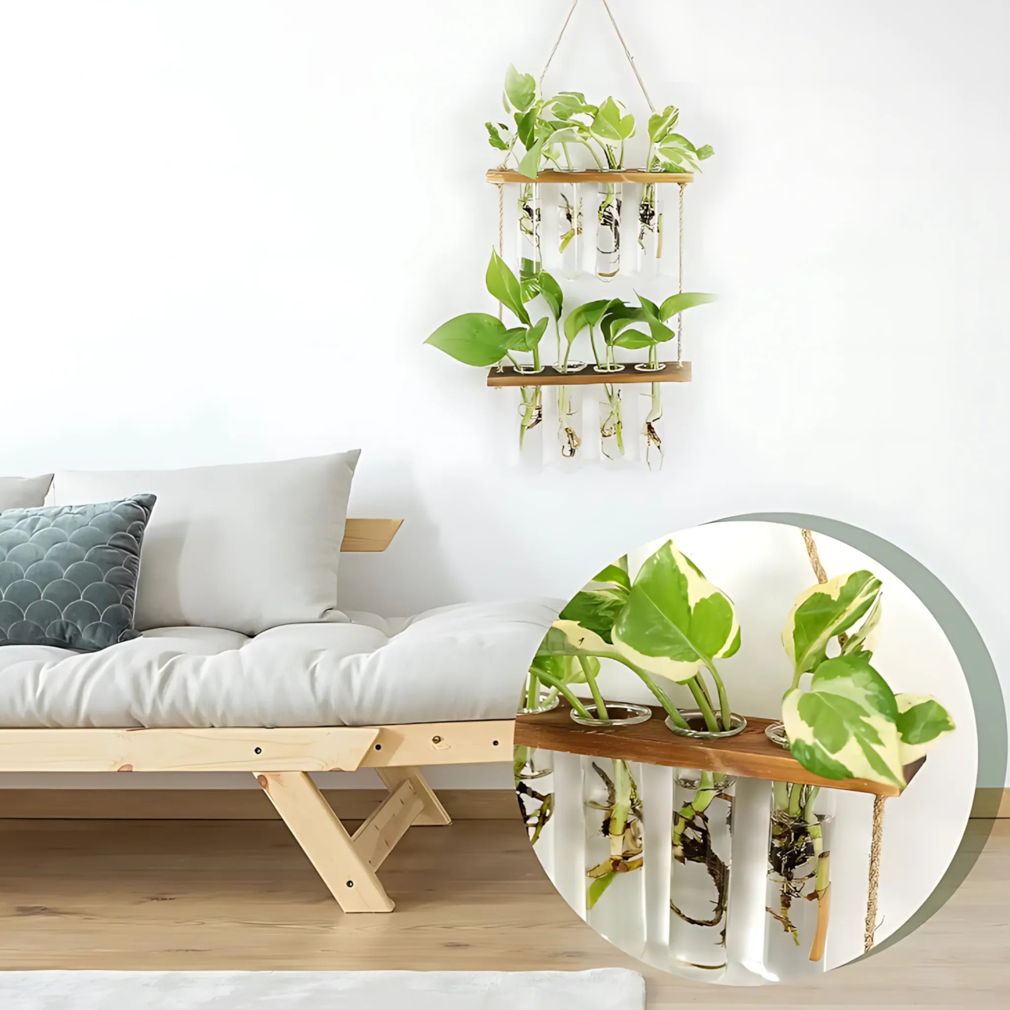 Wall-mounted glass planter