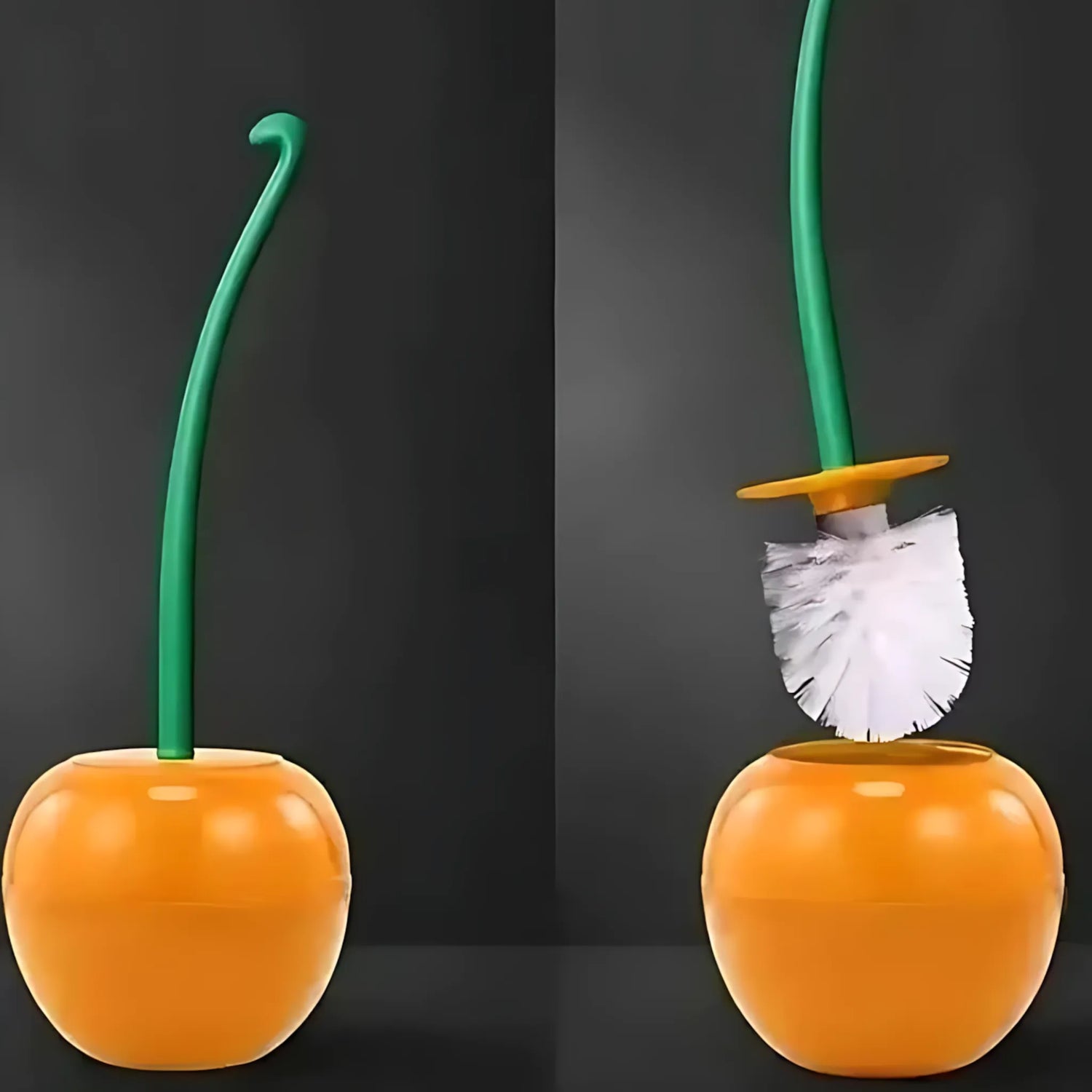 Red toilet brush set