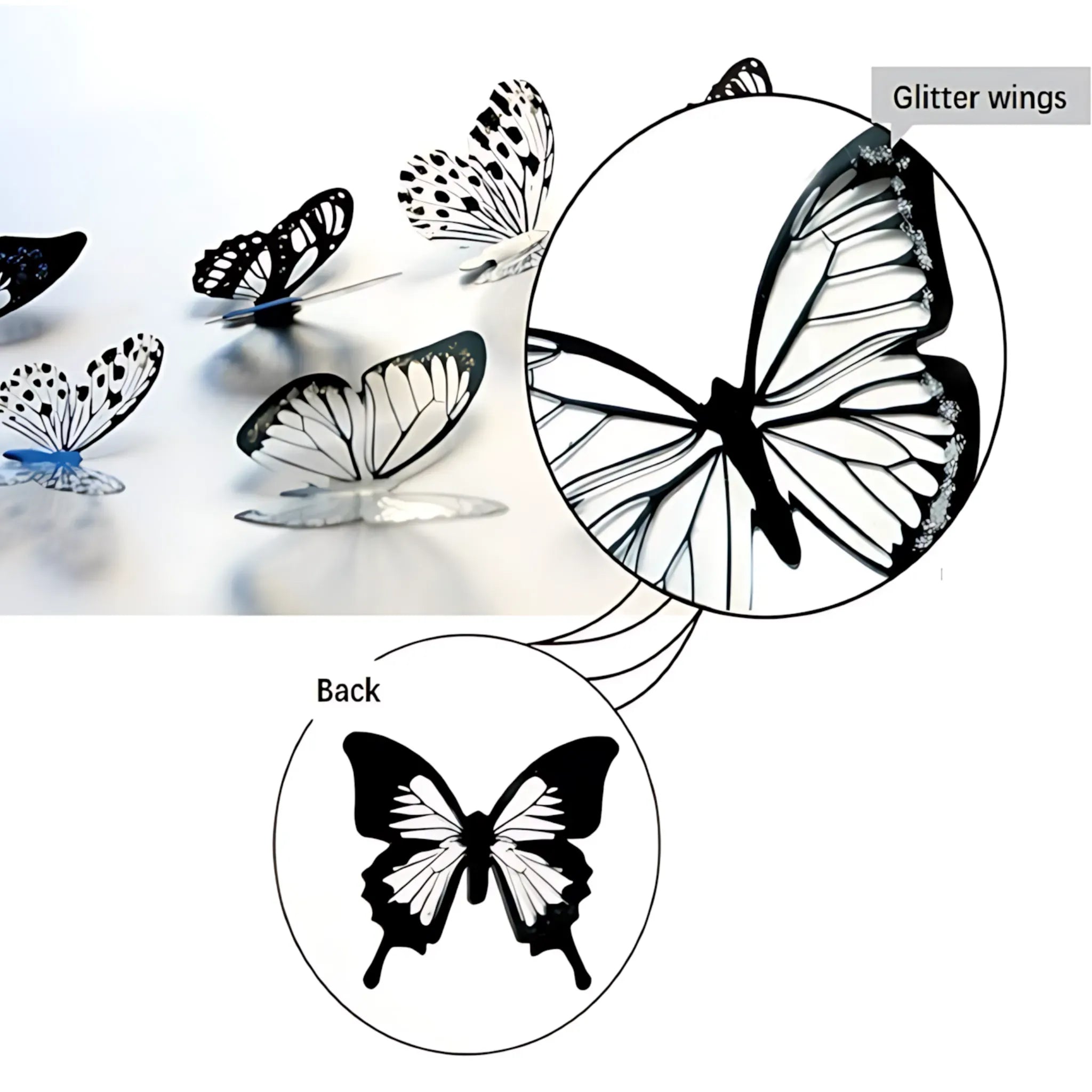3D Butterfly Wall Stickers - 18 Pcs 3D Wall Stickers