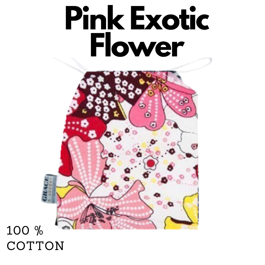 Drawstring Storage Bag - Pink Exotic Flower