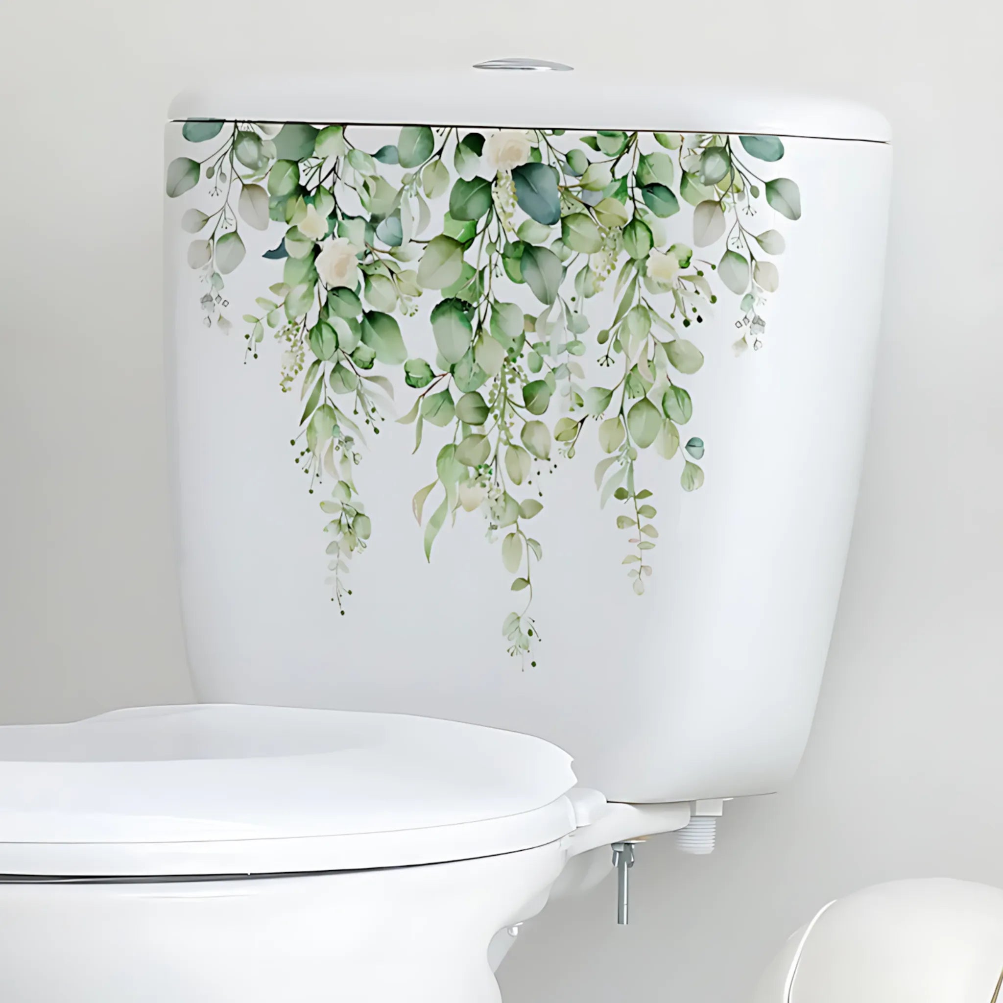 Plant-themed toilet decoration