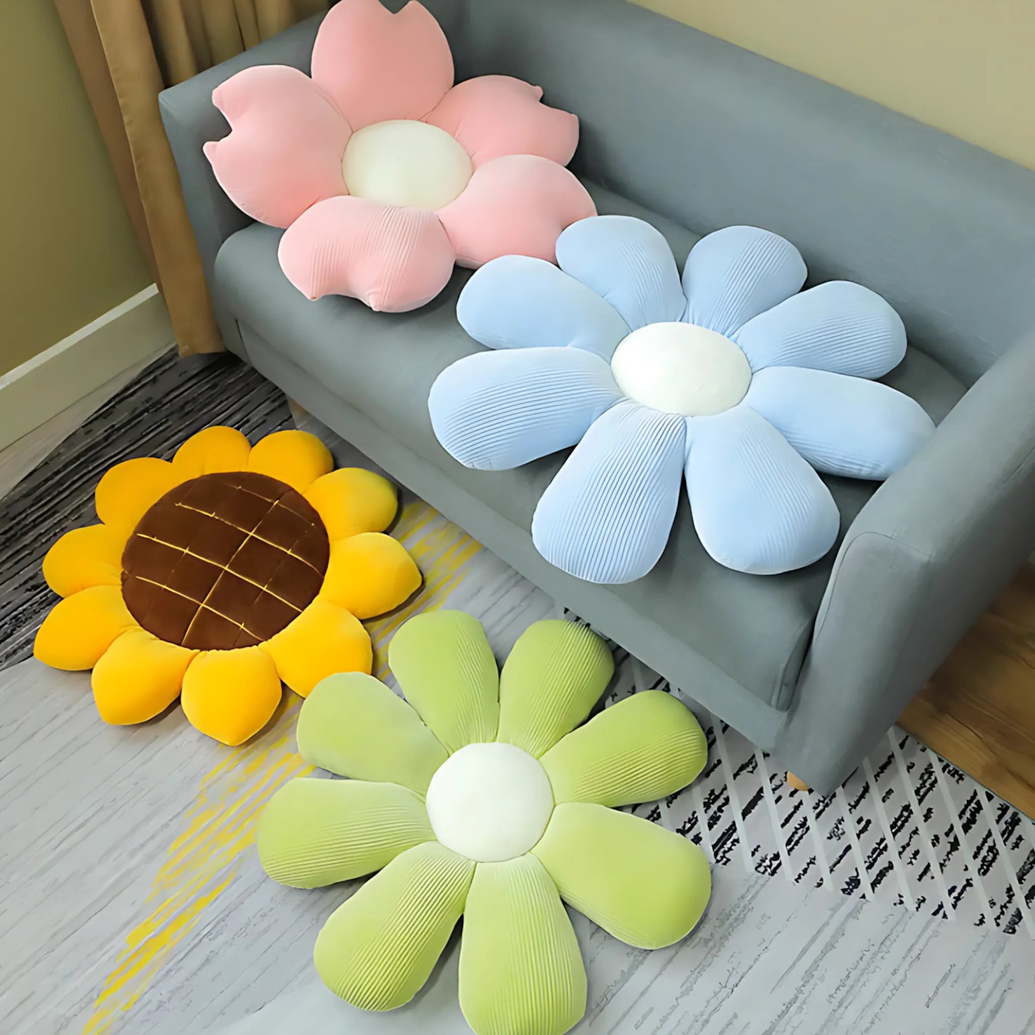 Plush flower pillow