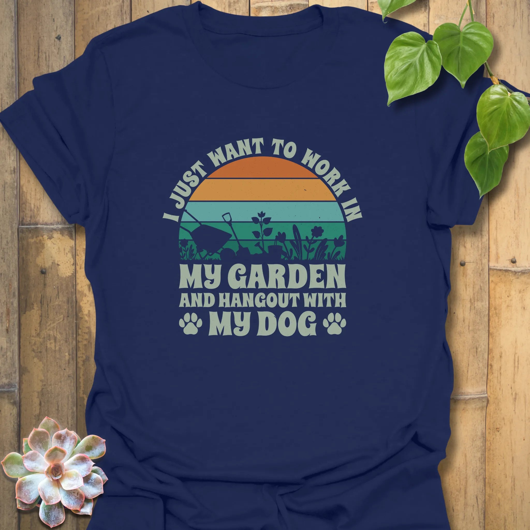 Dog and garden graphic tee