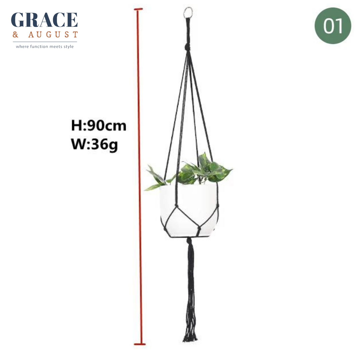 macrame black hanger