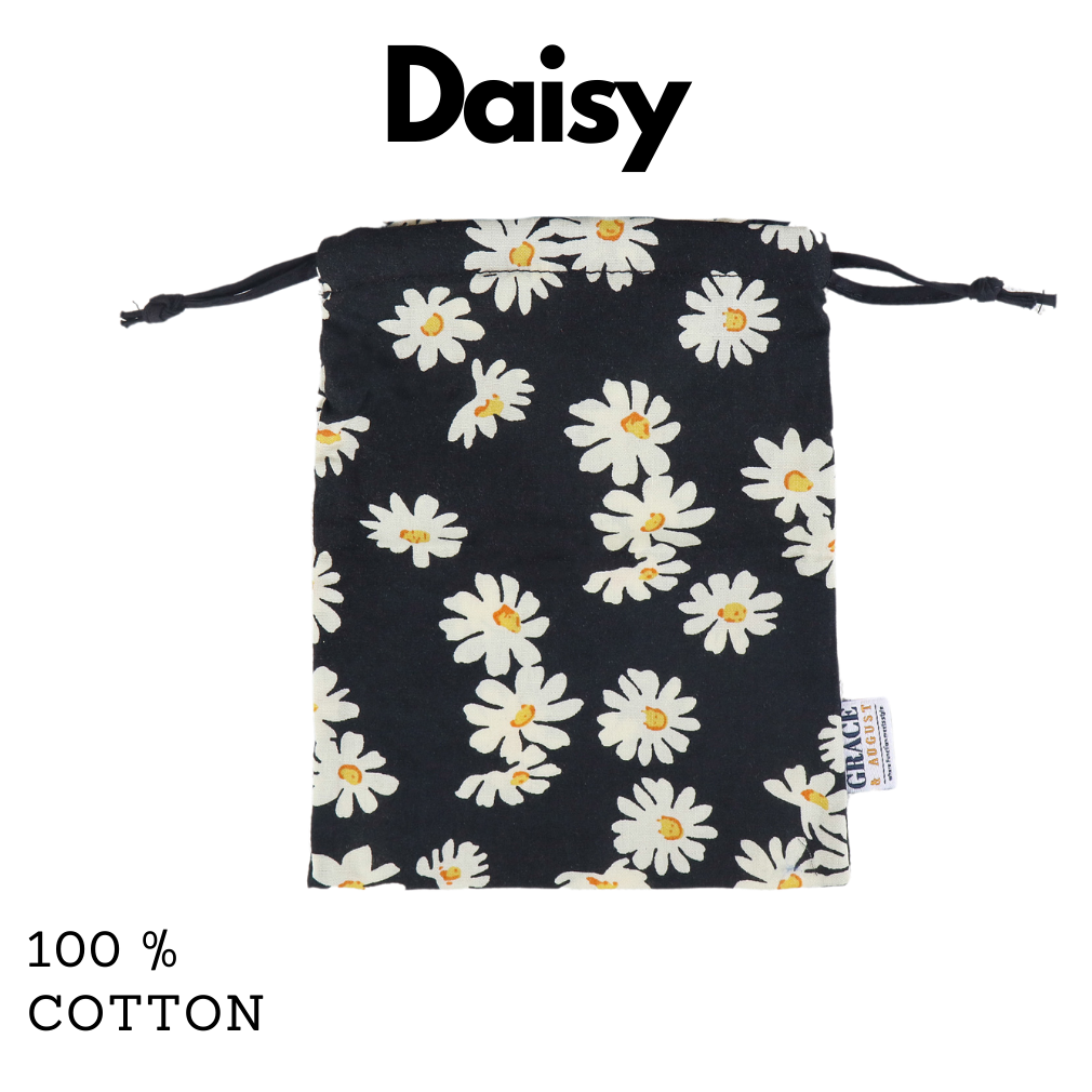 Drawstring Storage Bag - Daisy