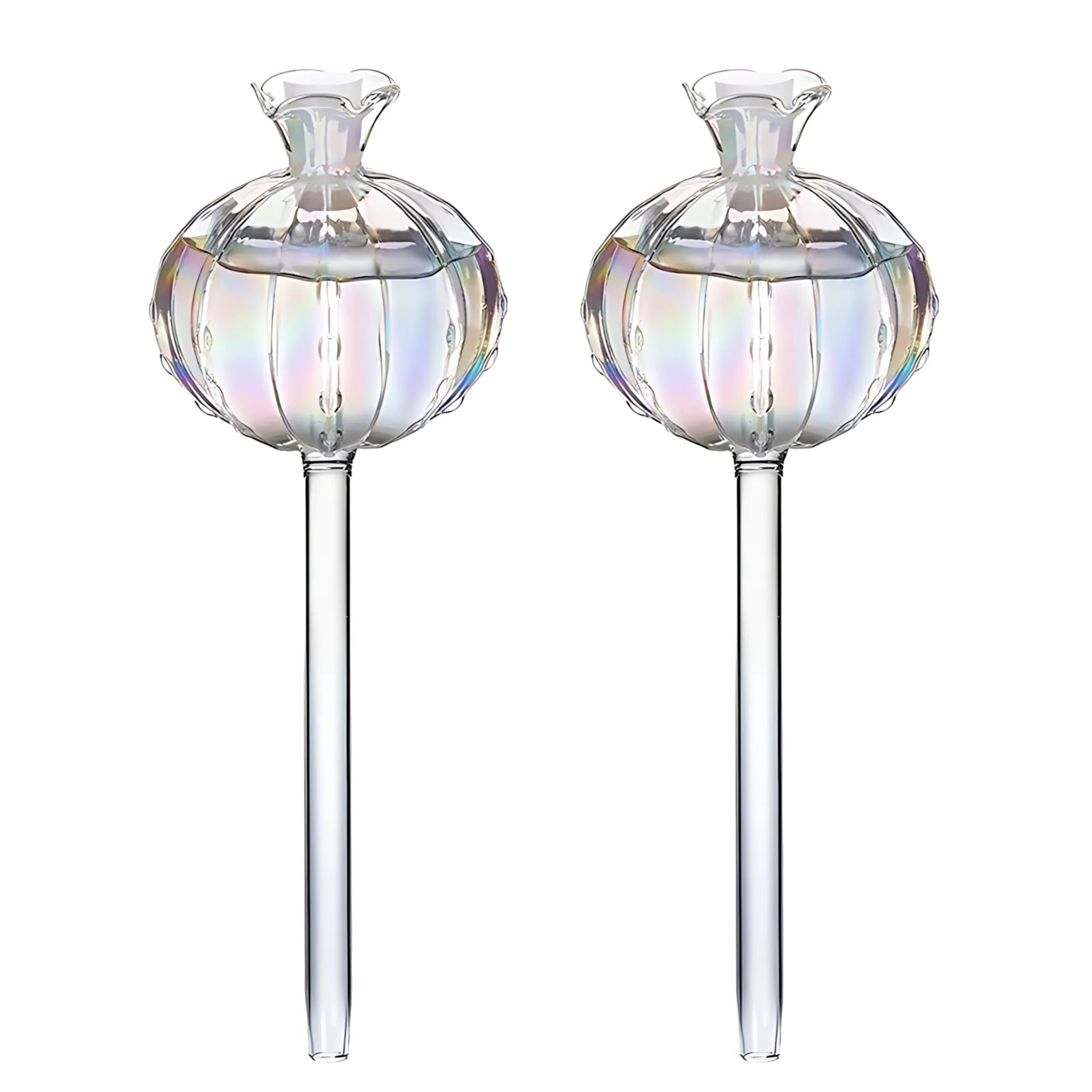 Decorative glass watering bulbs