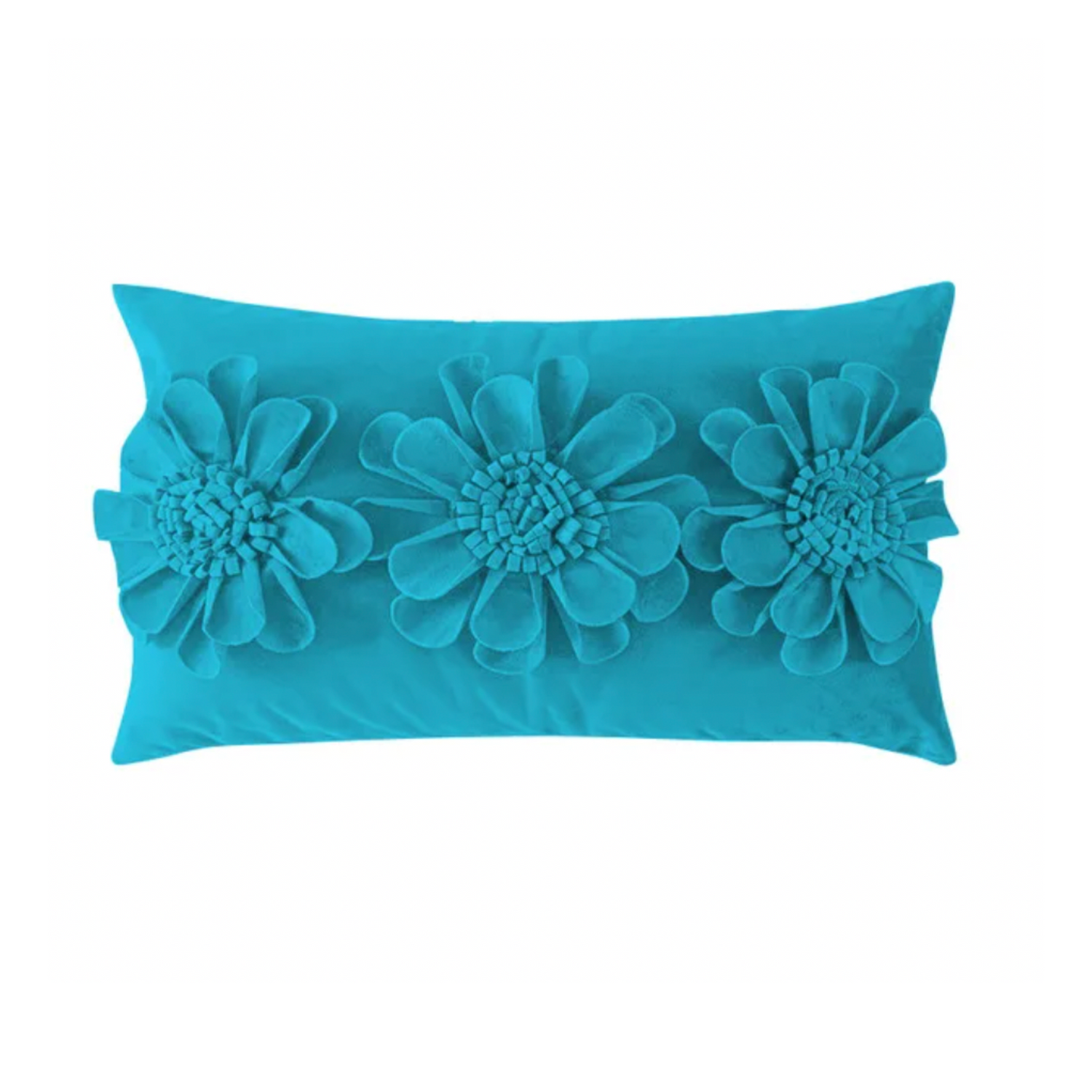 aqua floral cushion