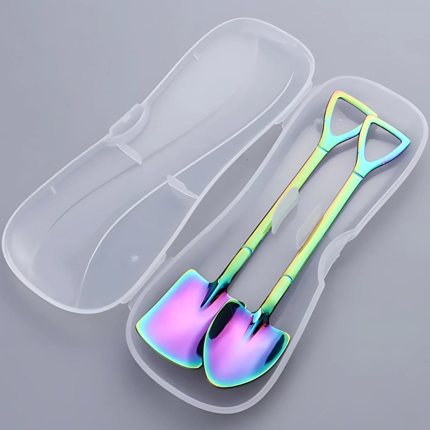 Shovel Coffee Spoon Set - 2 pcs Stainless Steel Ice Cream & Dessert Spoons