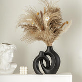 Milky white ceramic vases
