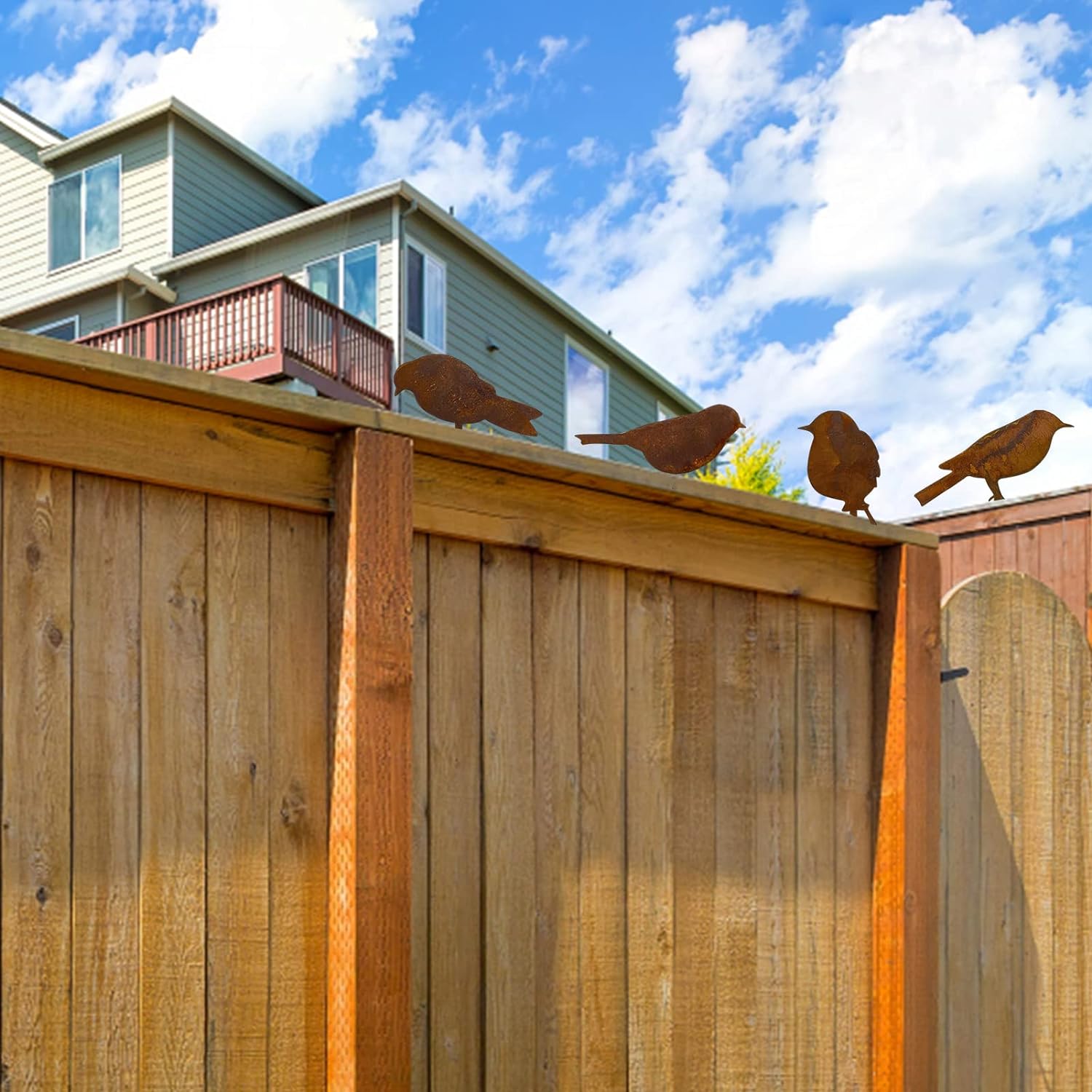 outdoor metal bird statues