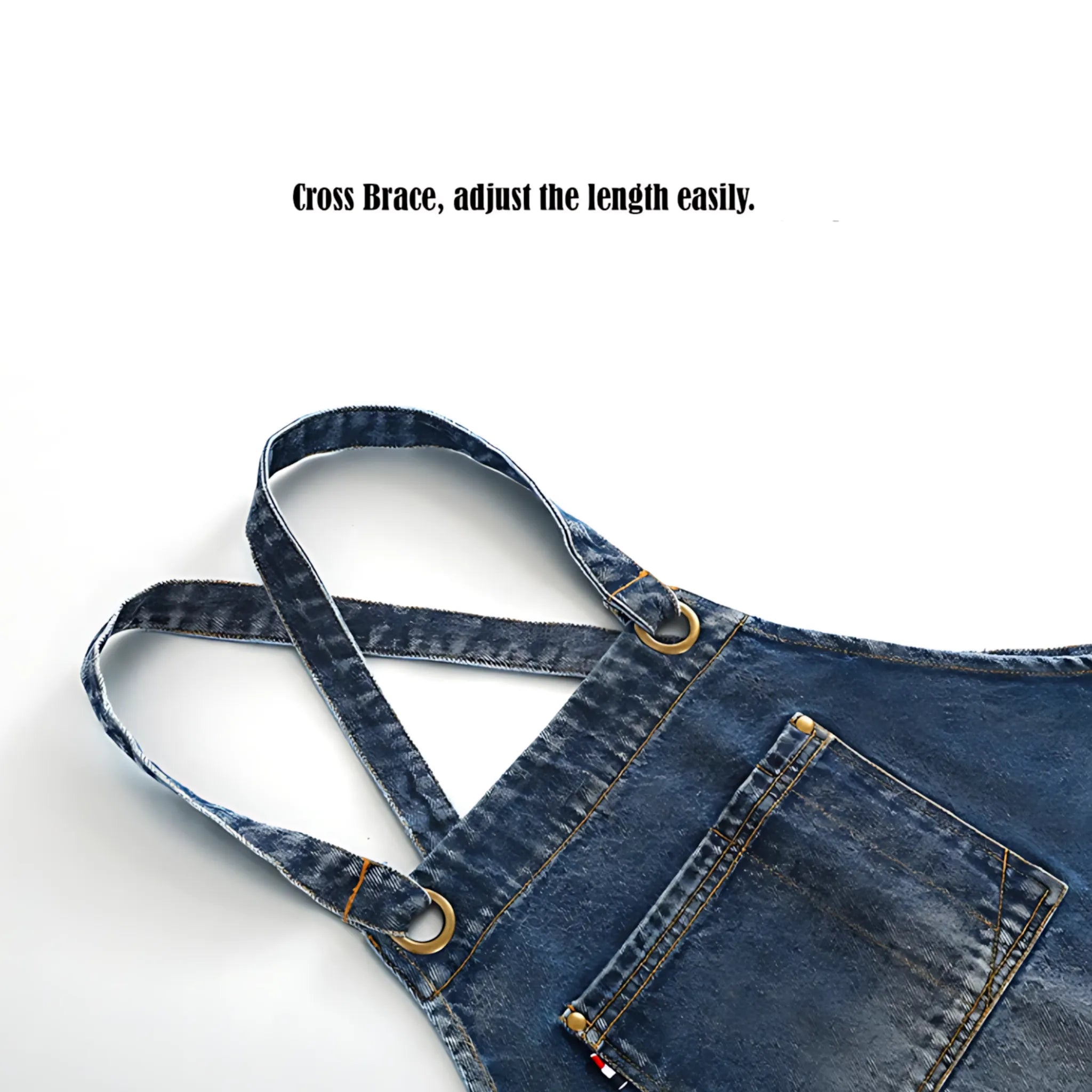 Denim apron with logo