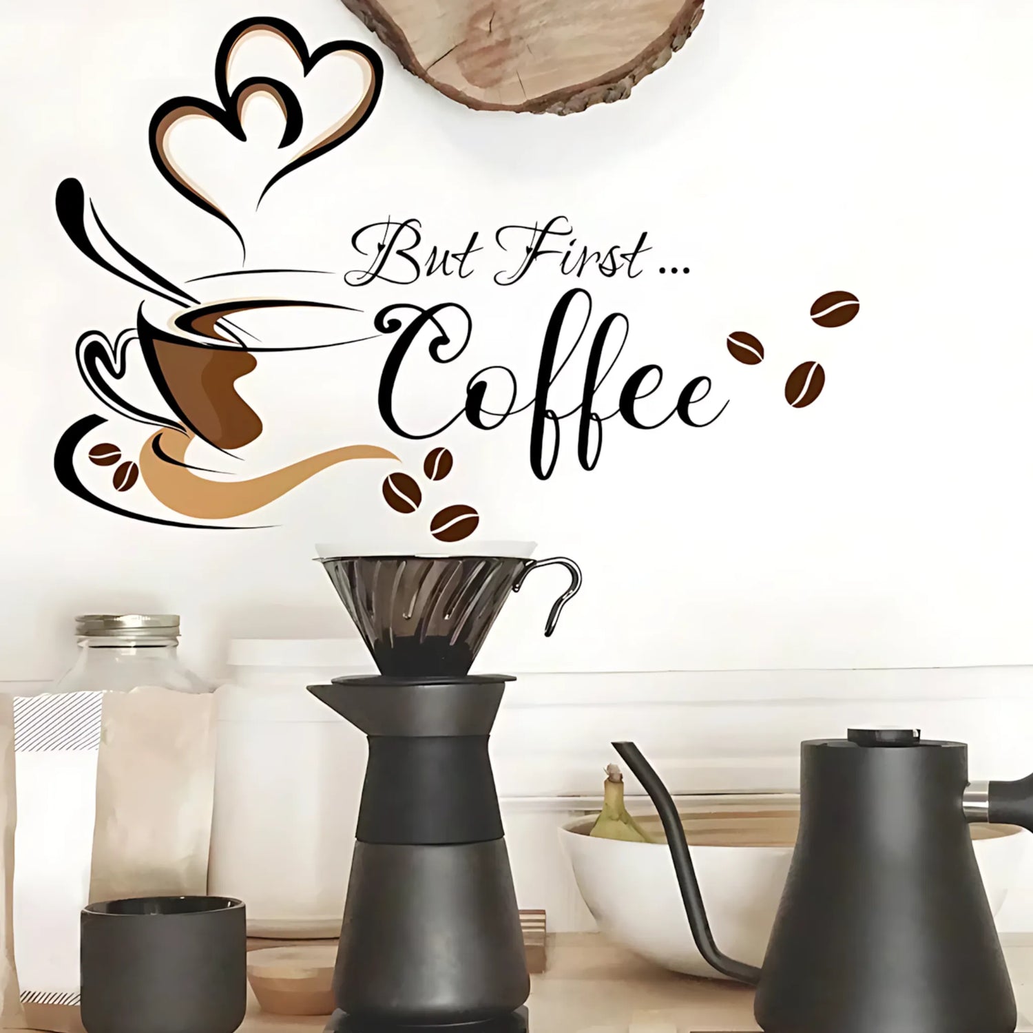 Self-adhesive coffee stickers