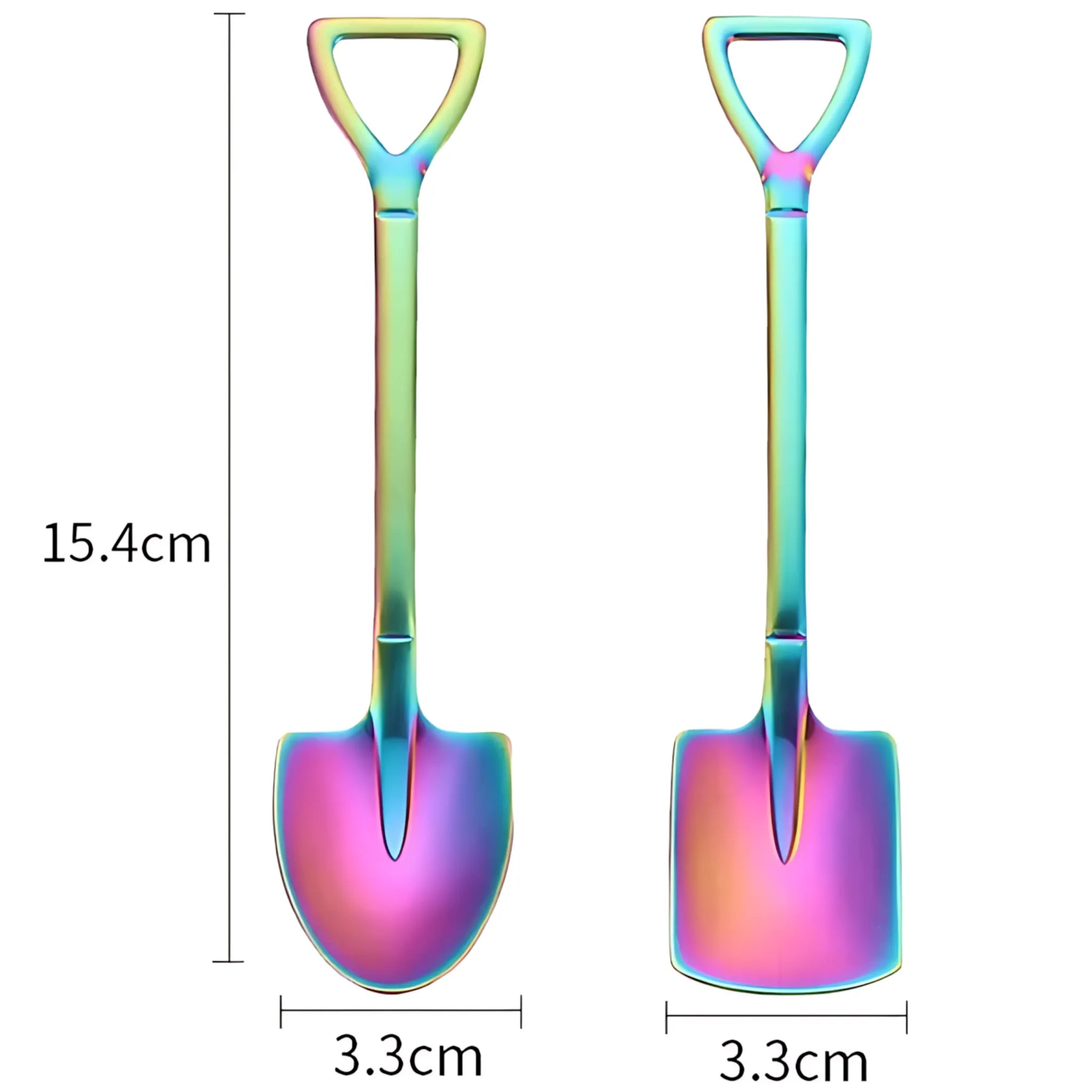 Shovel Coffee Spoon Set - 2 pcs Stainless Steel Ice Cream & Dessert Spoons